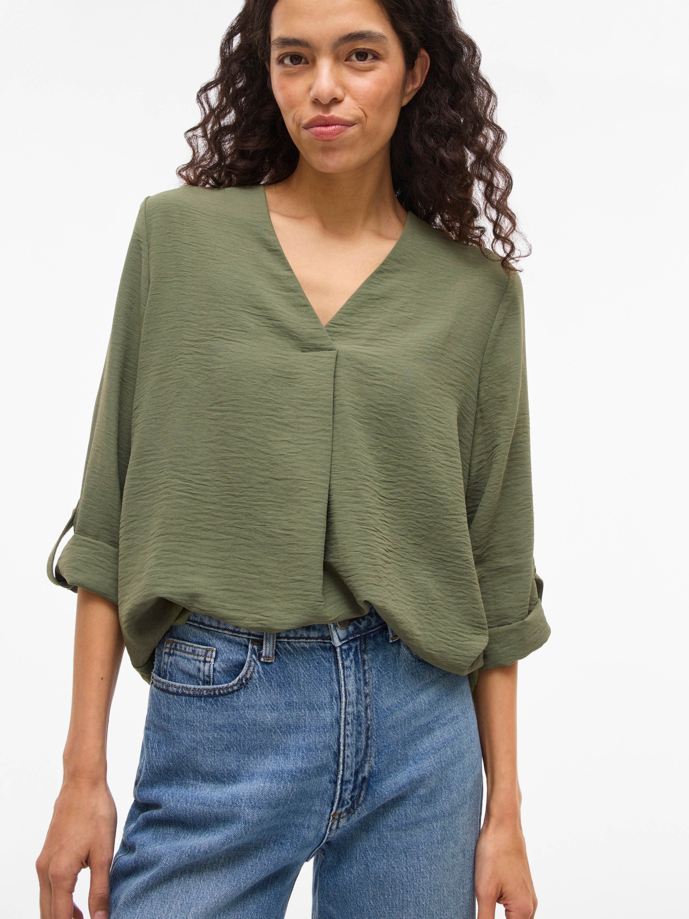 Vila Blusenshirt "VIJOSA 3/4 V-NECK TOP - NOOS" günstig online kaufen