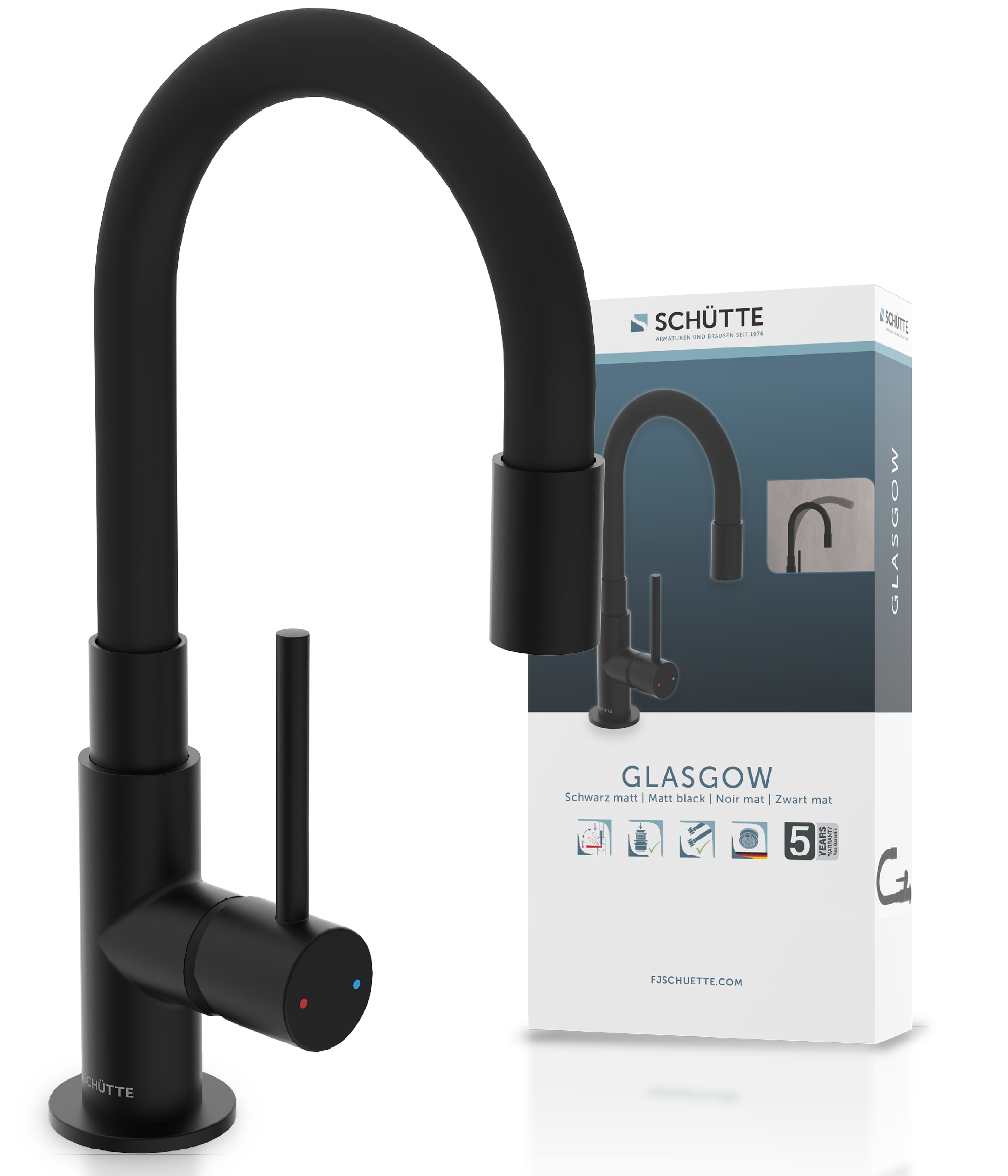 Schütte Waschtischarmatur "GLASGOW" Hochdruck Armatur Bad, 360 schwenkbarer günstig online kaufen