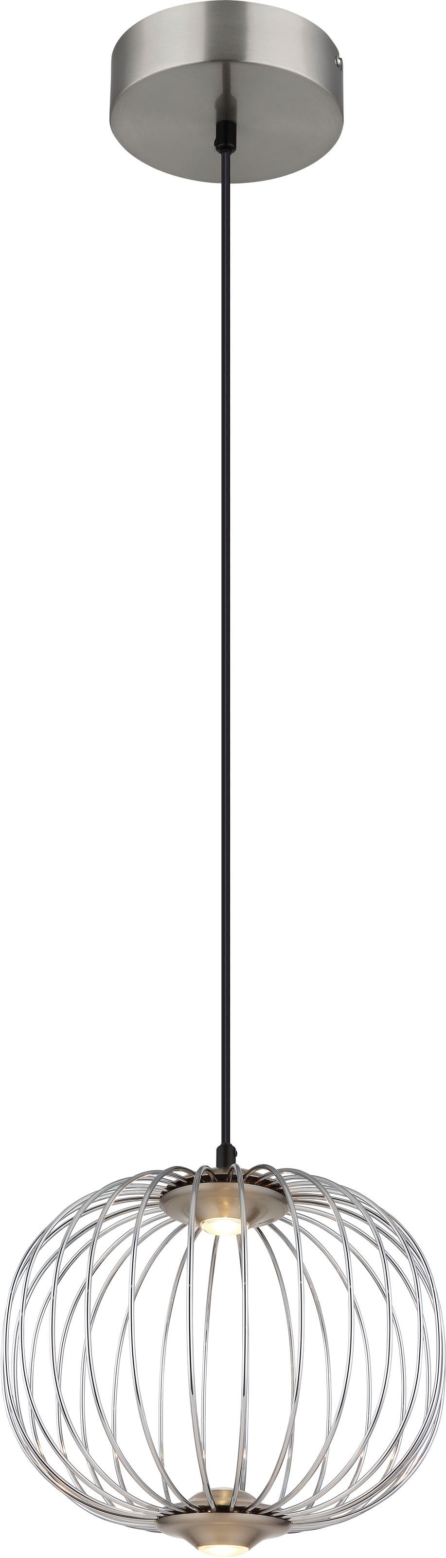 GLOBO LIGHTING Hängeleuchte "GALWAY", Ø 30cm H: 150cm, 1 Stk.nickel matt, Wohnzimmer, Leuchten, Hängelampe Metallstäbe 3 Stufen DM 30cm Esszimmer