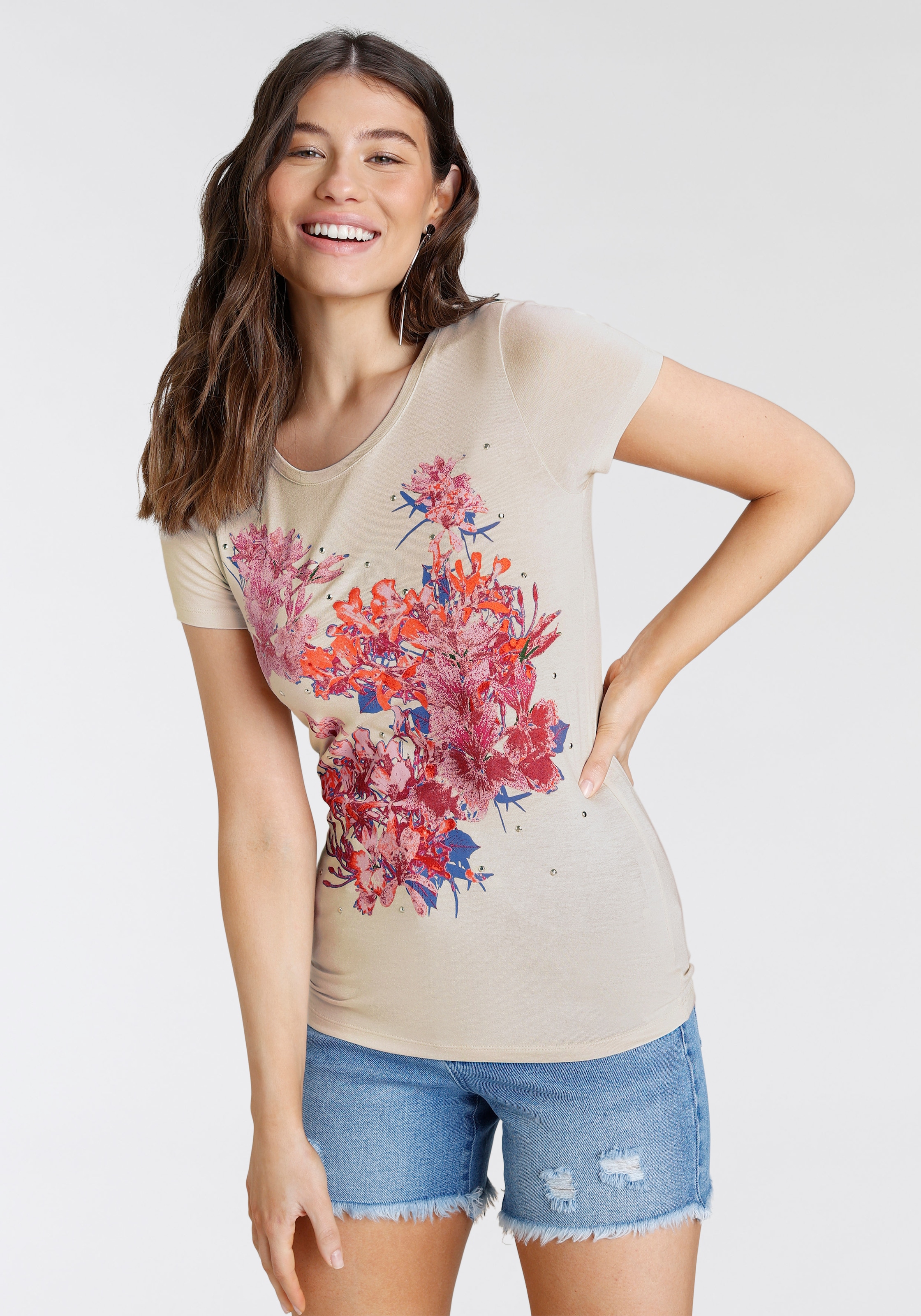 Laura Scott T-Shirt, BAUR kaufen | Glitzersteinen mit online