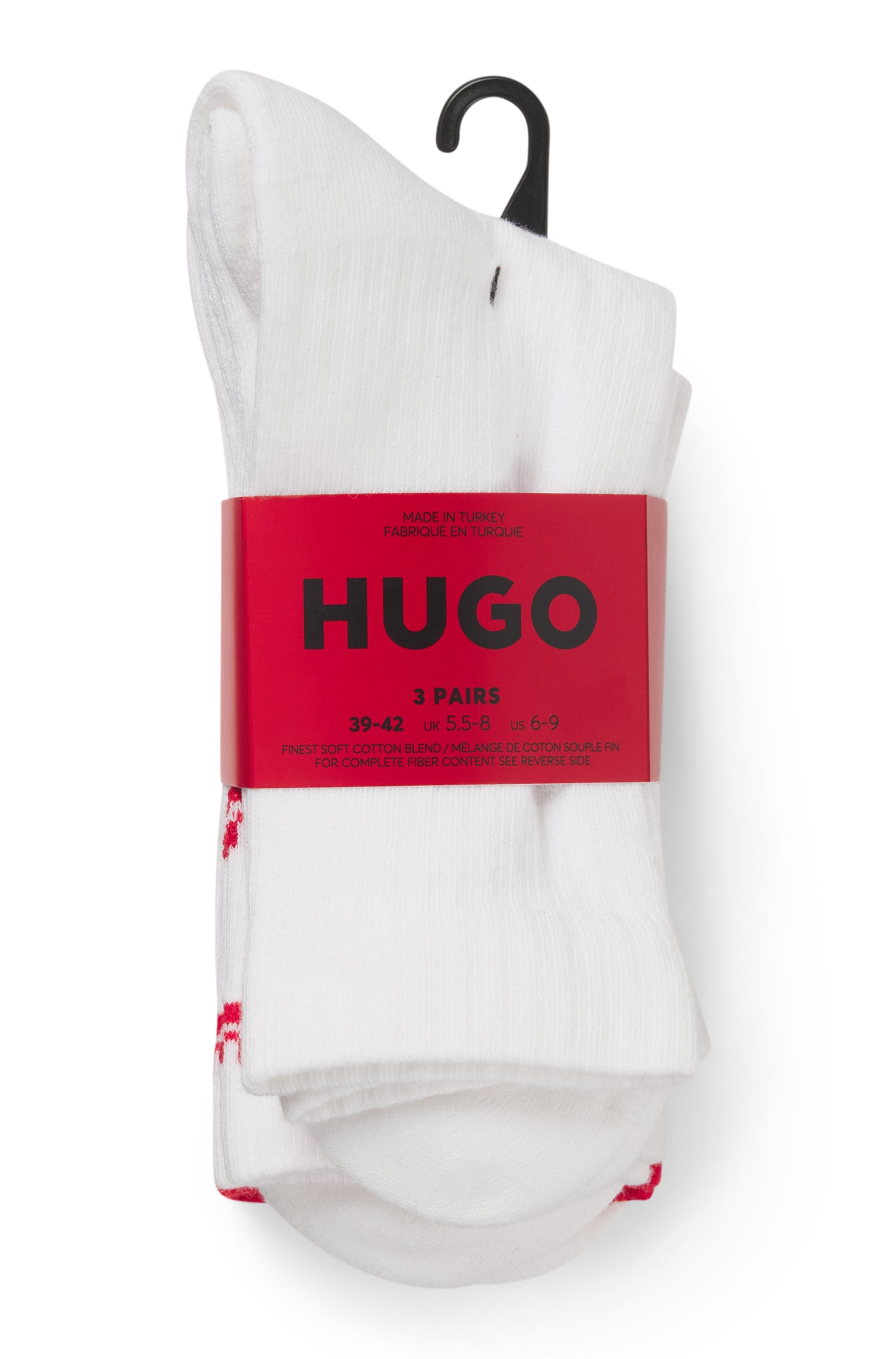 HUGO Underwear Freizeitsocken »3P QS SPLIT LOGO CC«, (3 Paar), mit verschiedenen Mustern