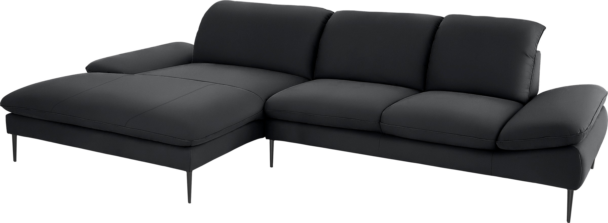 W.SCHILLIG Ecksofa »enjoy&MORE, Designsofa, bequem, zeitlos und elegant, L-Form«, Sitztiefenverstellung, Füße schwarz pulverbeschichtet, Breite 340 cm