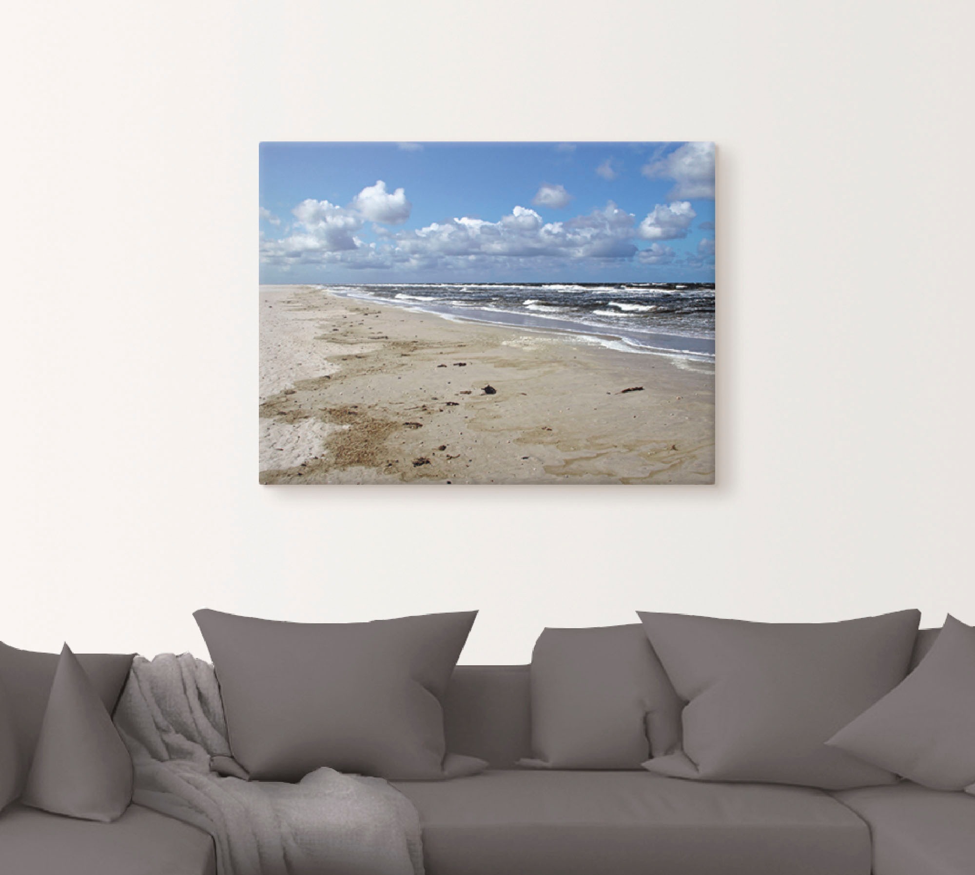 Artland Leinwandbild »Nordsee - Urlaubsfeeling pur«, Strand, (1 St.), auf Keilrahmen gespannt