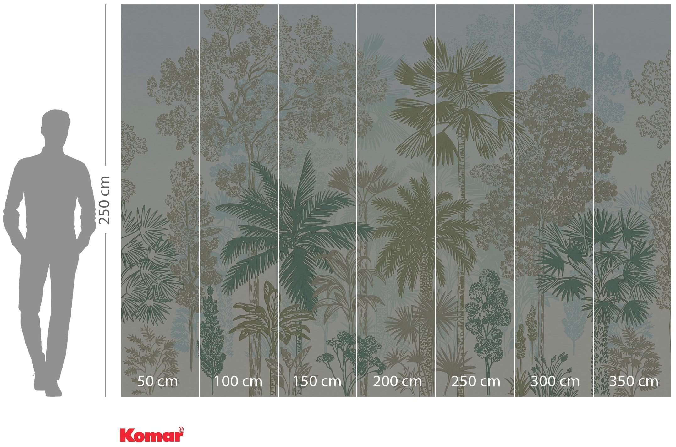 Komar Vliestapete »Digitaldruck Vlies - Milla de Palma - Größe 350 x 250 cm«, bedruckt, Wohnzimmer, Schlafzimmer