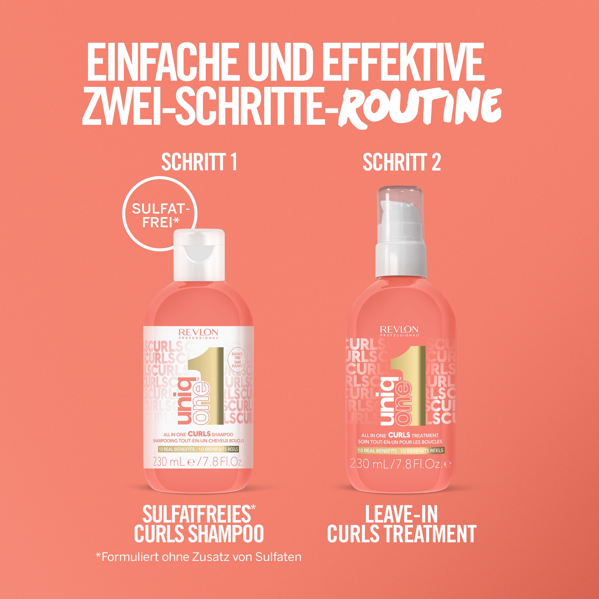 REVLON PROFESSIONAL Haarshampoo »Uniqone All In One Curls Shampoo für Locken«, Vegan, Sulfatfrei, Silikonfrei