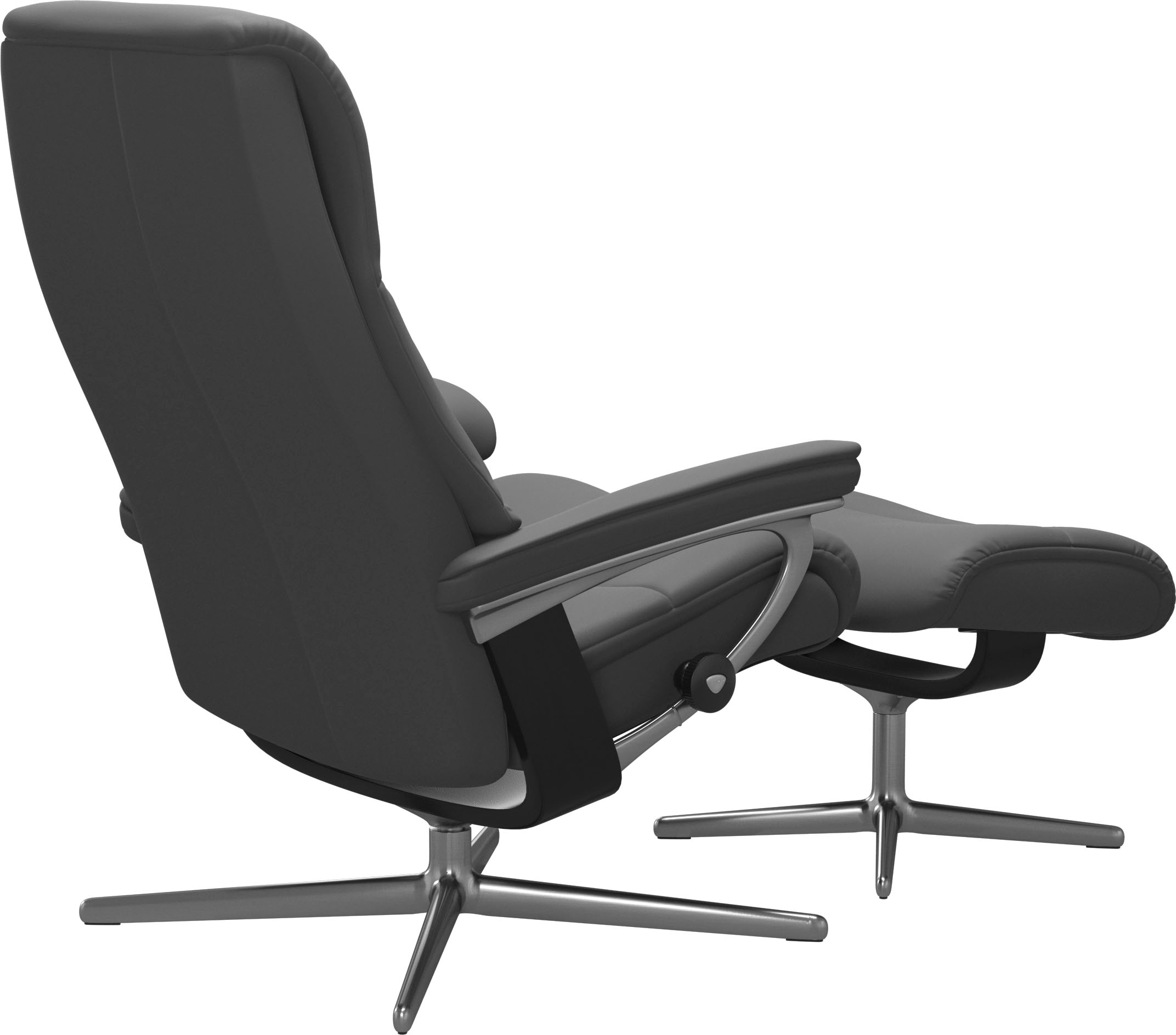 Stressless® Relaxsessel »View«, (Set, Relaxsessel mit Hocker), mit Hocker, mit Cross Base, Größe S, M & L, Holzakzent Schwarz