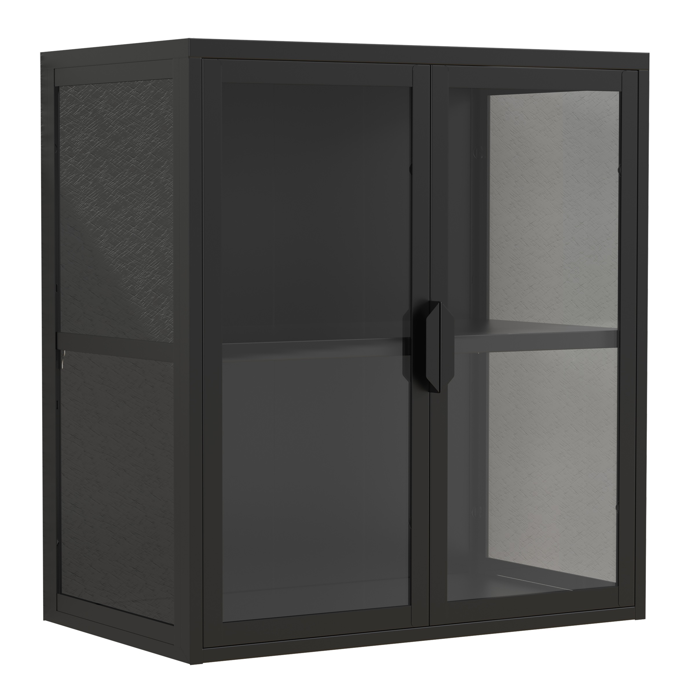 VCM Wandregal "Stahl Wandvitrine Hängevitrine Vitrine Glas Flokas" 1 Stk. t günstig online kaufen