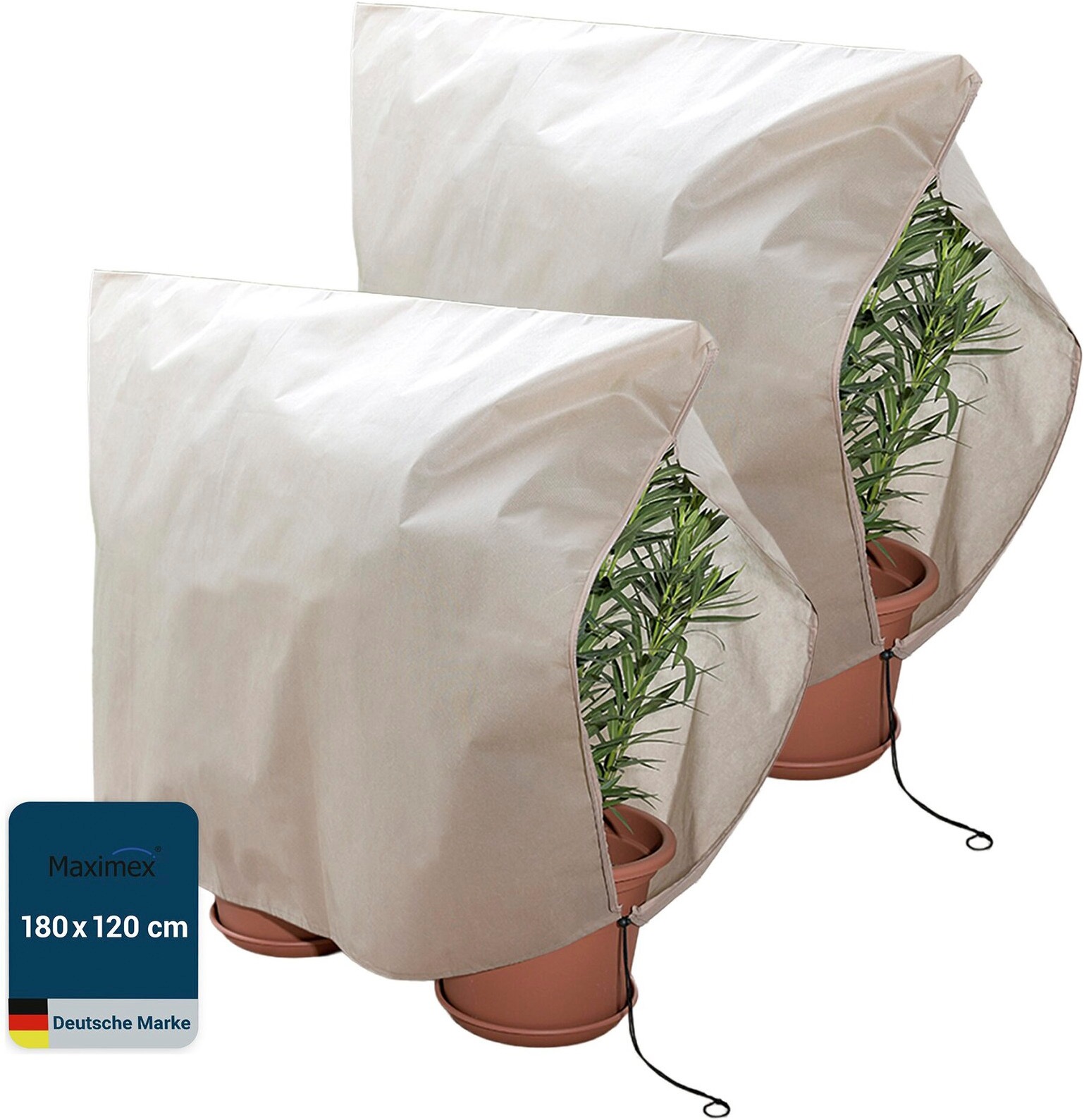Maximex Winterschutzhaube »Pflanzenschutz-Vlies, 180x120 cm« reißfestes Vlies, mit Reißverschluss und Zugband, BxH: 180x120 cm