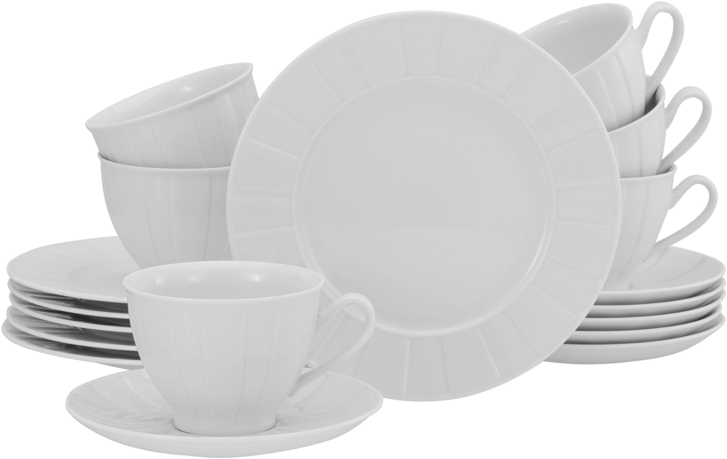 Kaffeeservice CREATABLE "Barcelona", weiß, 18 Stk., Porzellan, Geschirr-Sets, Kaffeeservice, klassischer Manufakturstil