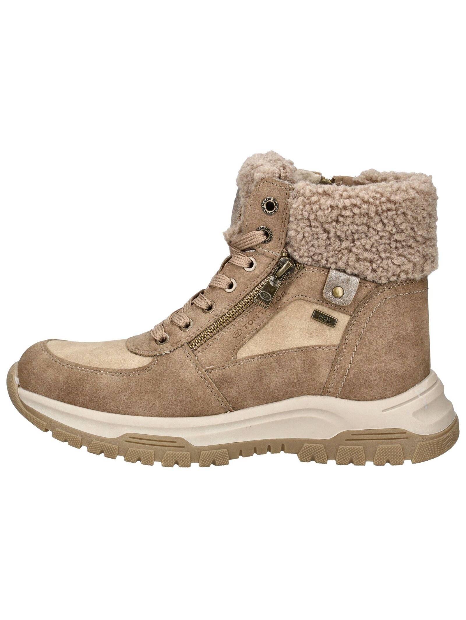 TOM TAILOR Schnürstiefelette "Tom Tailor Stiefelette Lederimitat/Textil" günstig online kaufen