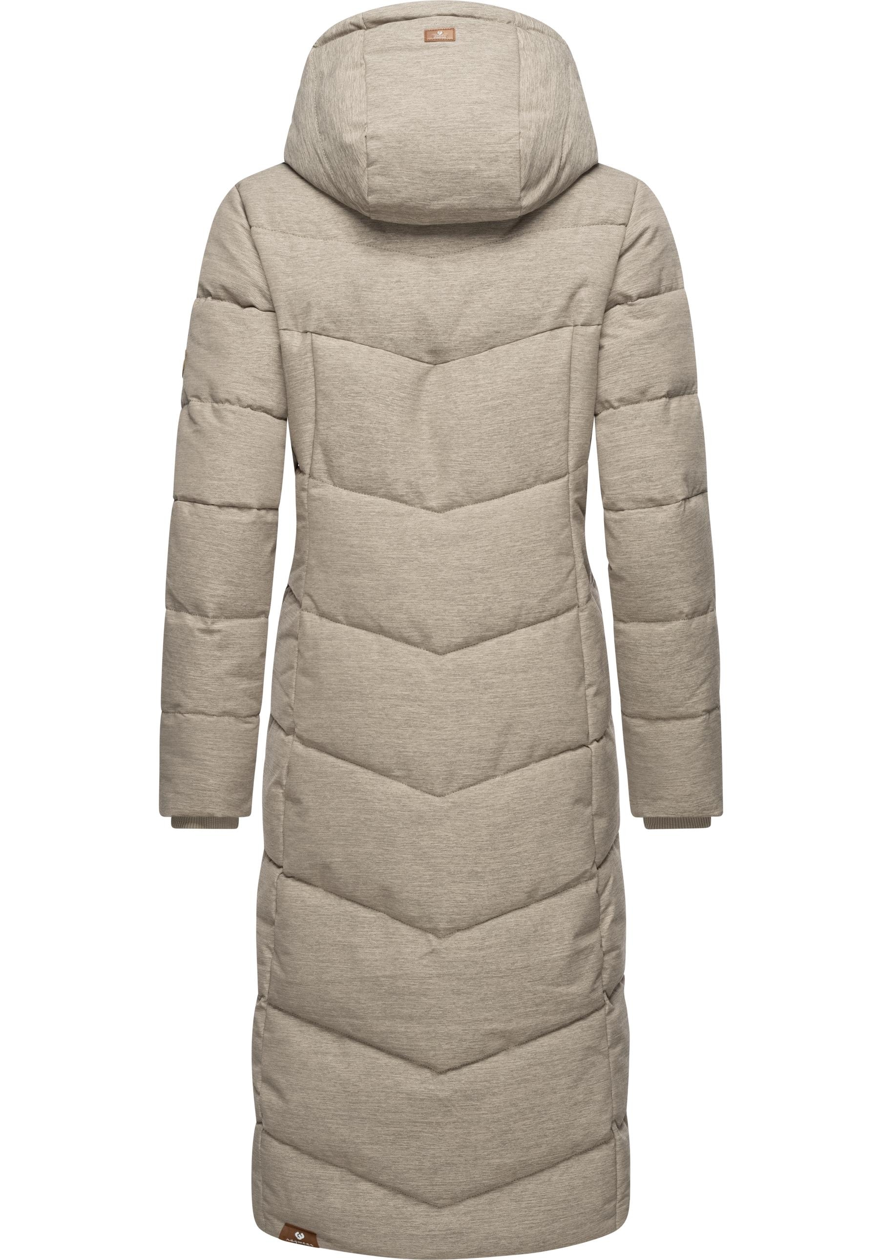 Ragwear Wintermantel »Pavla Long«, extralanger Winterparka mit Teddyfutter und Kapuze