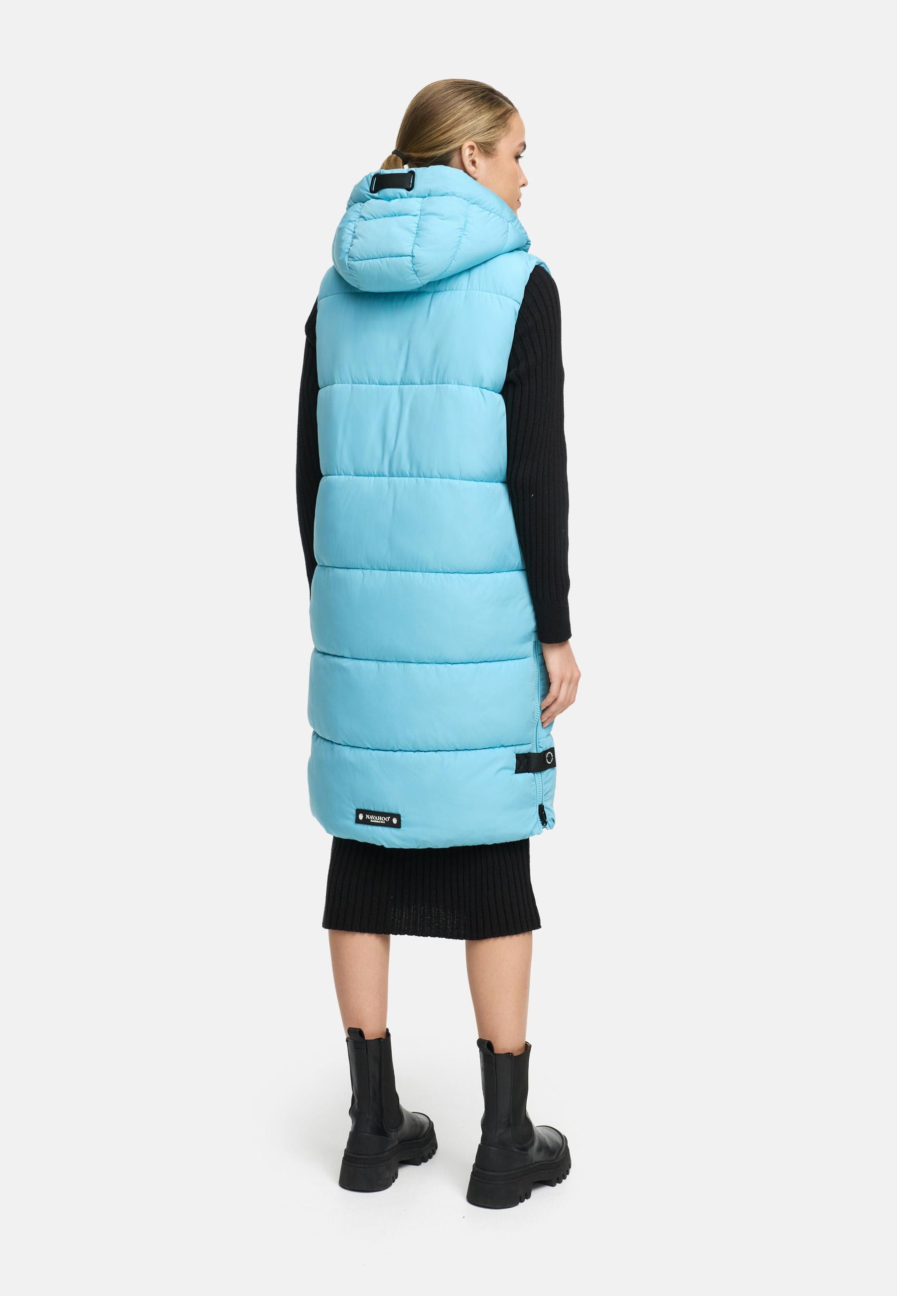 Navahoo Steppweste »Schnuffelchen«, (1 tlg.), warme Damen Outdoor-Weste lang mit Kapuze
