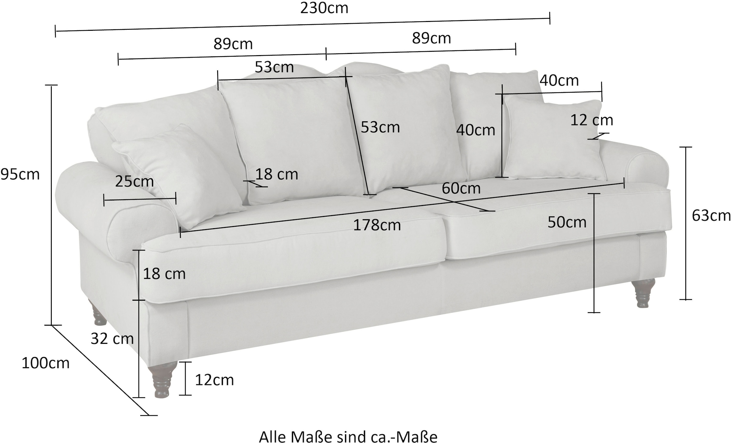 Home affaire 3,5-Sitzer »WESTMINSTER«, mit Federkern-Polsterung