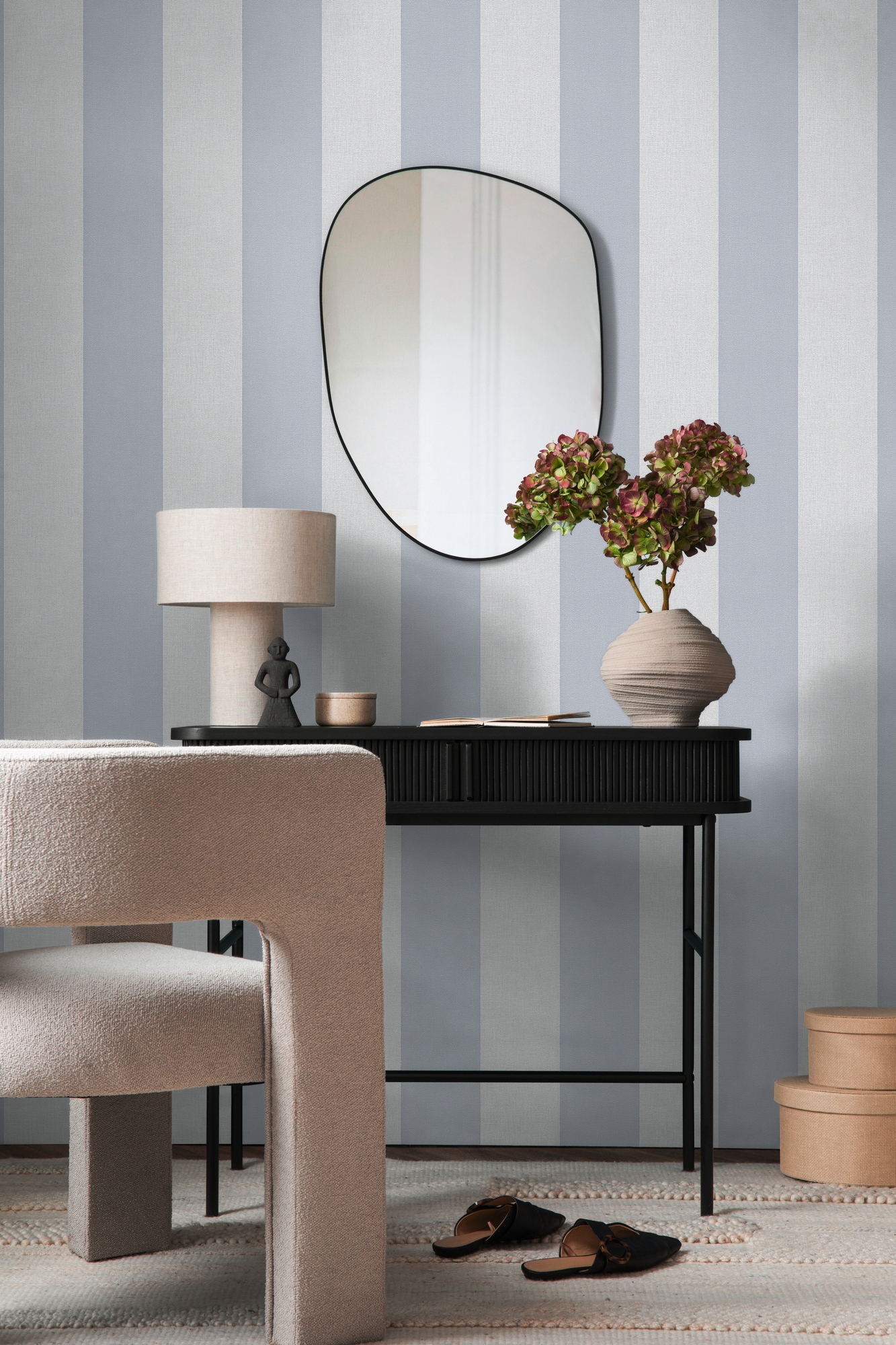 A.S. Création Vliestapete »Pure Elegance Streifen Tapete Mustertapete Landhaus Landhaus«, matt, Vliestapete gestreift für Schlafzimmer Küche Wohnzimmer Streifen Flur
