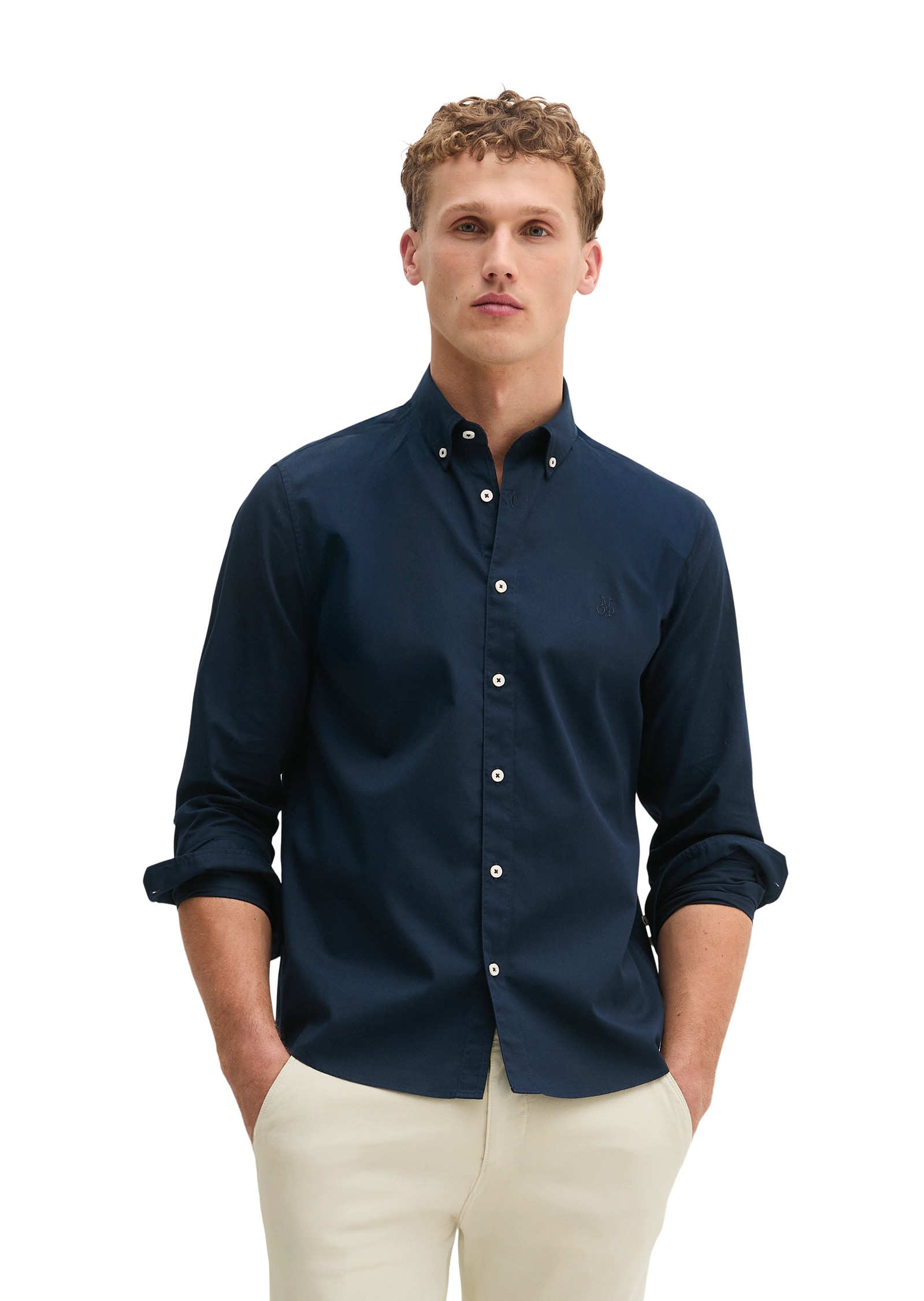 Marc OPolo Langarmhemd "aus Bio-Baumwolle" günstig online kaufen