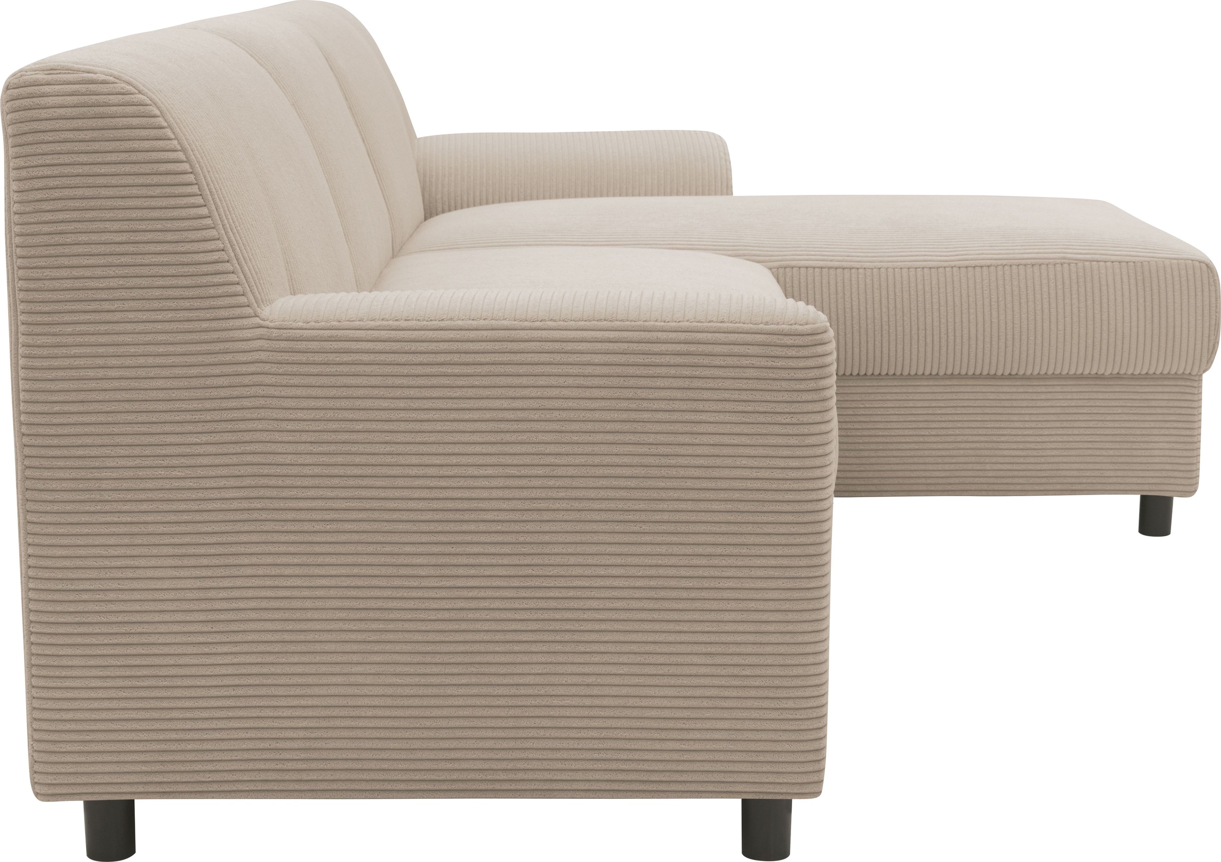 INOSIGN Ecksofa »Turah 2, L-Form, in Cord u. wasserabweisender Microfaser, Federkern«, B/T/H: 241/146/79 cm, incl. Zierkissen, wahlweise mit Bettfunktion