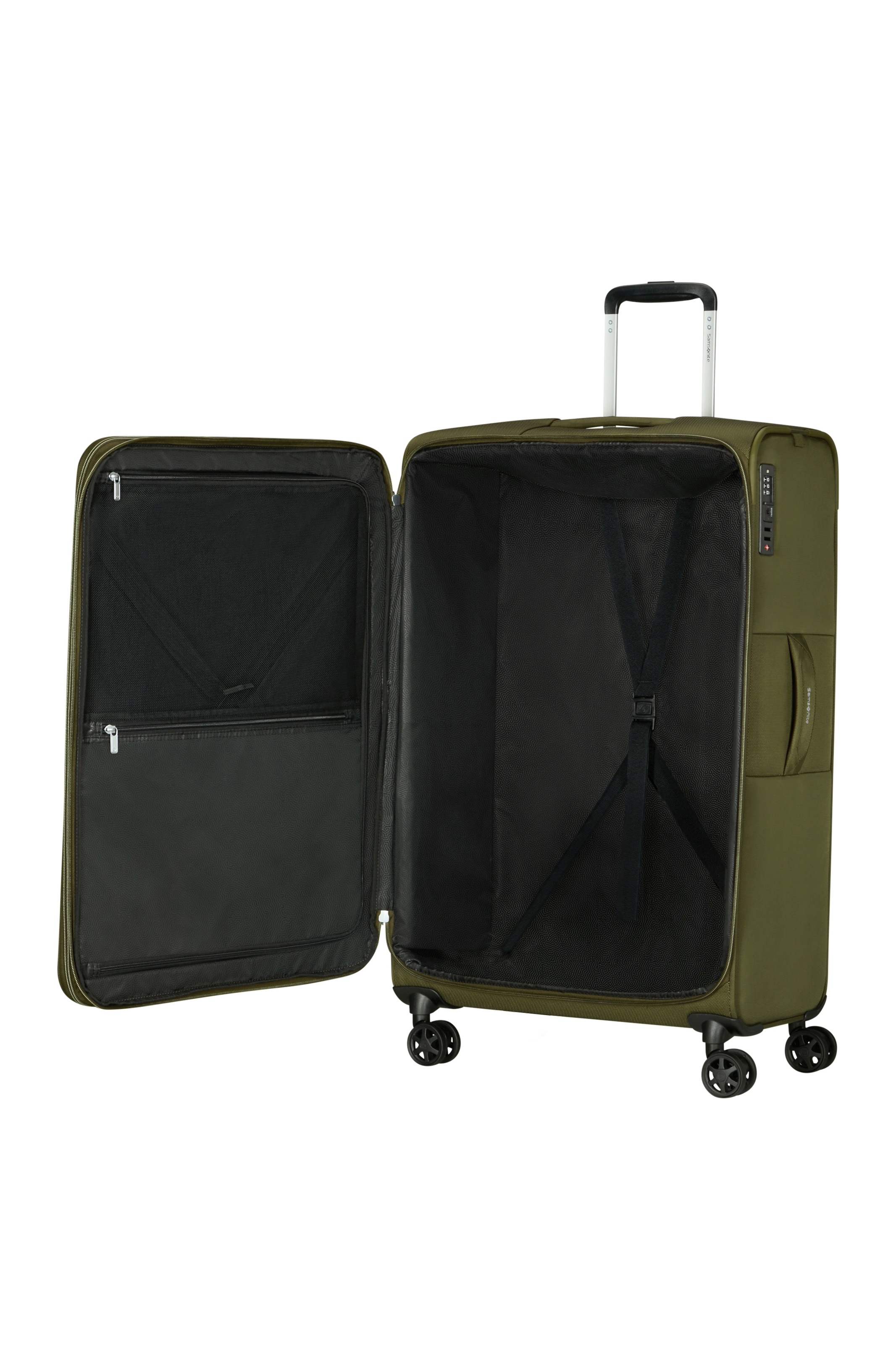 Samsonite Weichgepäck-Trolley »URBIFY, verschiedene Größen« 107 l 4 Rollen aus Recycle-Polyester, mit Kreuzspanngurt, mit Fronttasche