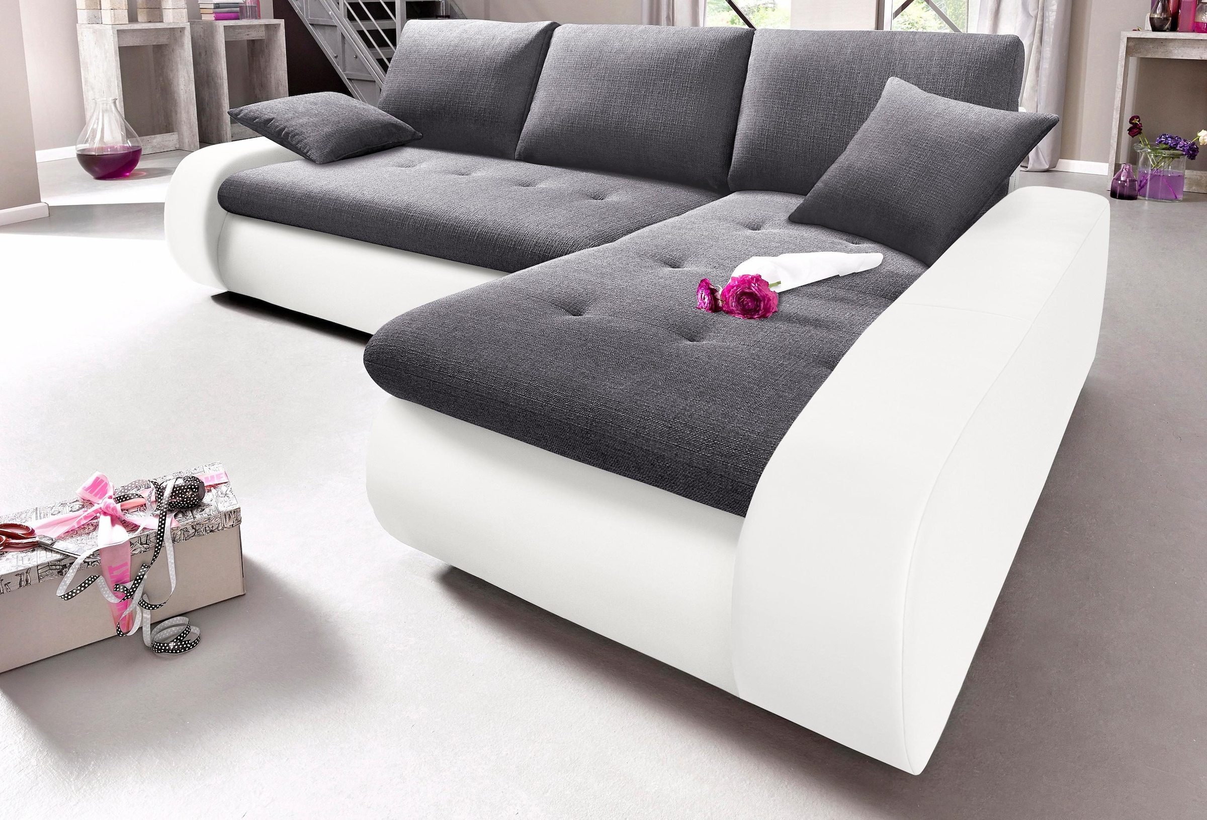 TRENDMANUFAKTUR Ecksofa »Indie, modern und bequem, Materialmix, OTTOs Choice, L-Form«, wahlweise XL oder XXL