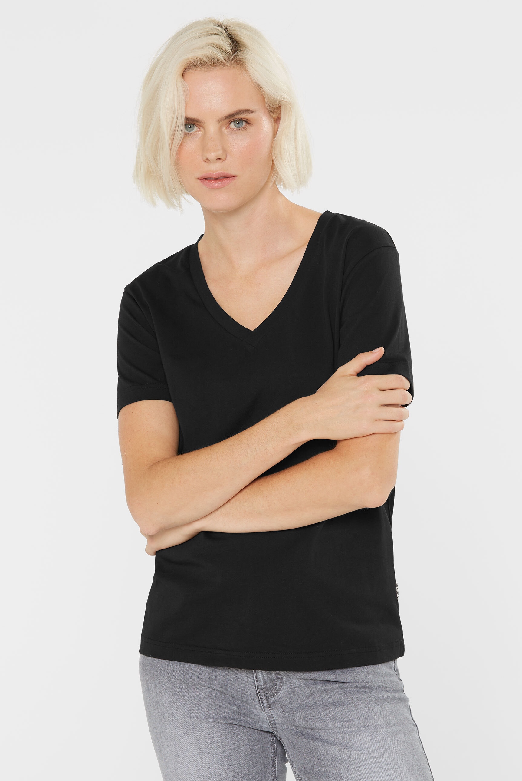 SENSES.THE LABEL V-Shirt, aus Baumwolle
