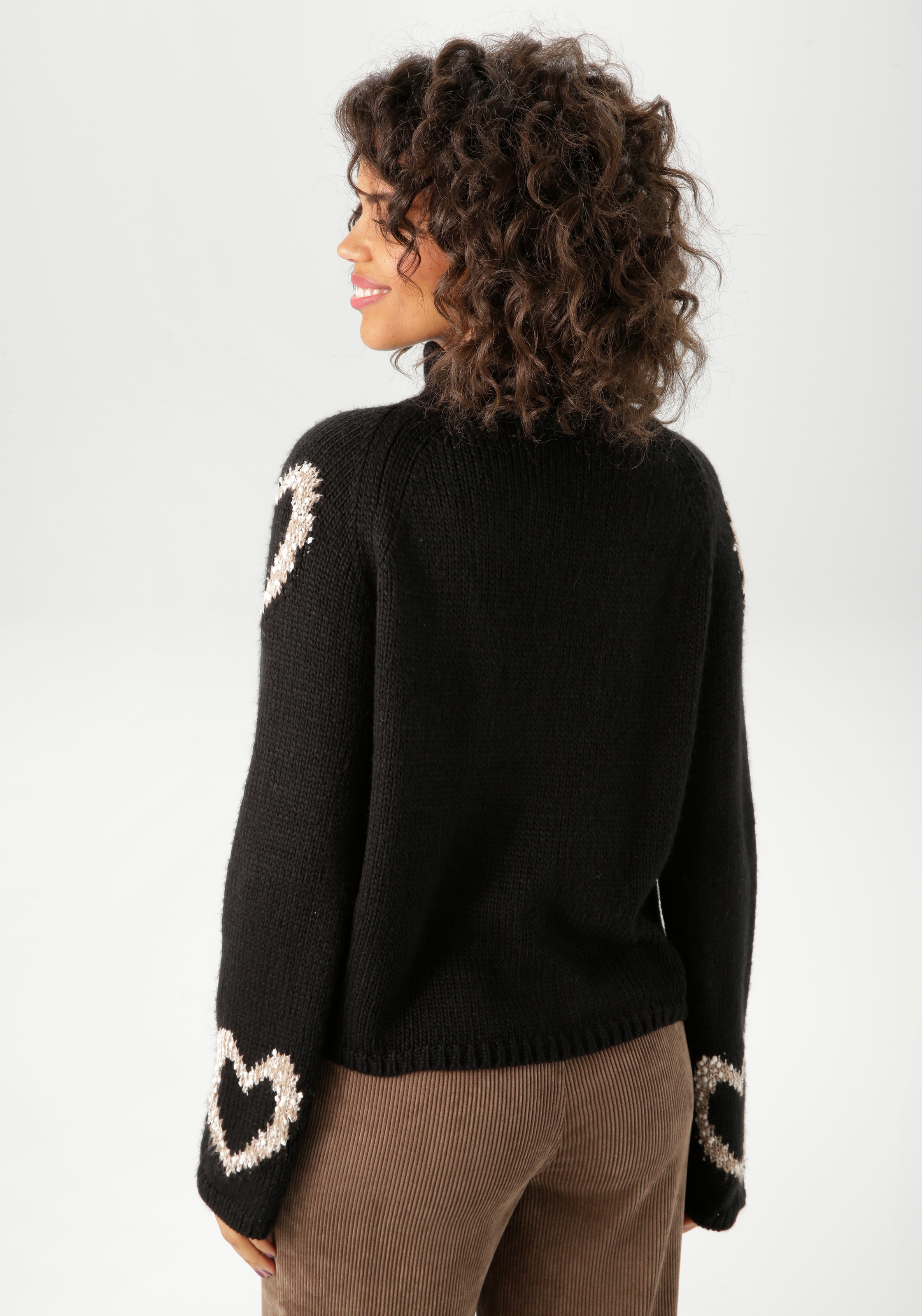 Aniston CASUAL Strickpullover, mit eingestrickten Herzen - NEUE KOLLEKTION