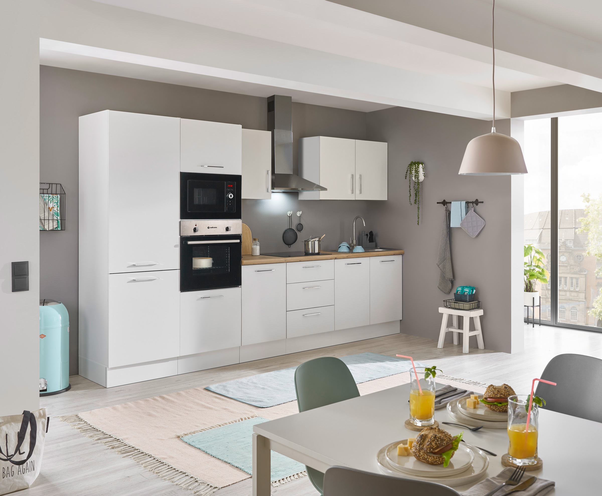 BASIC by Balculina Küchenzeile »Turin«, Breite 330 cm, wahlweise mit E-Geräten