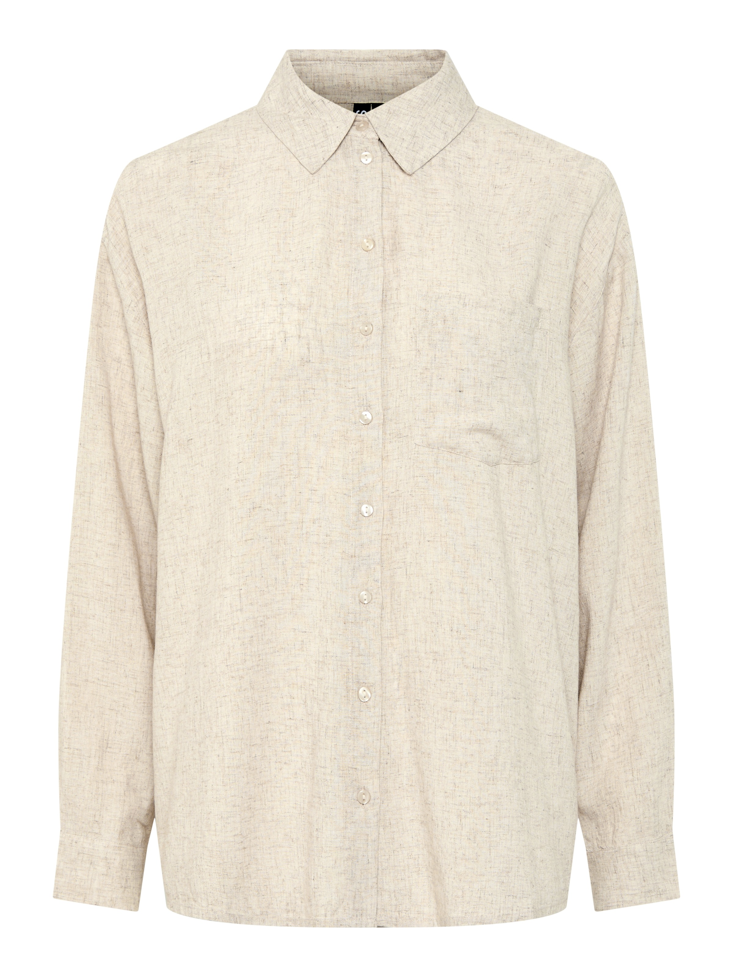 pieces Hemdbluse »PCPIA LS LOOSE SHIRT WVN NOOS«, mit Leinen