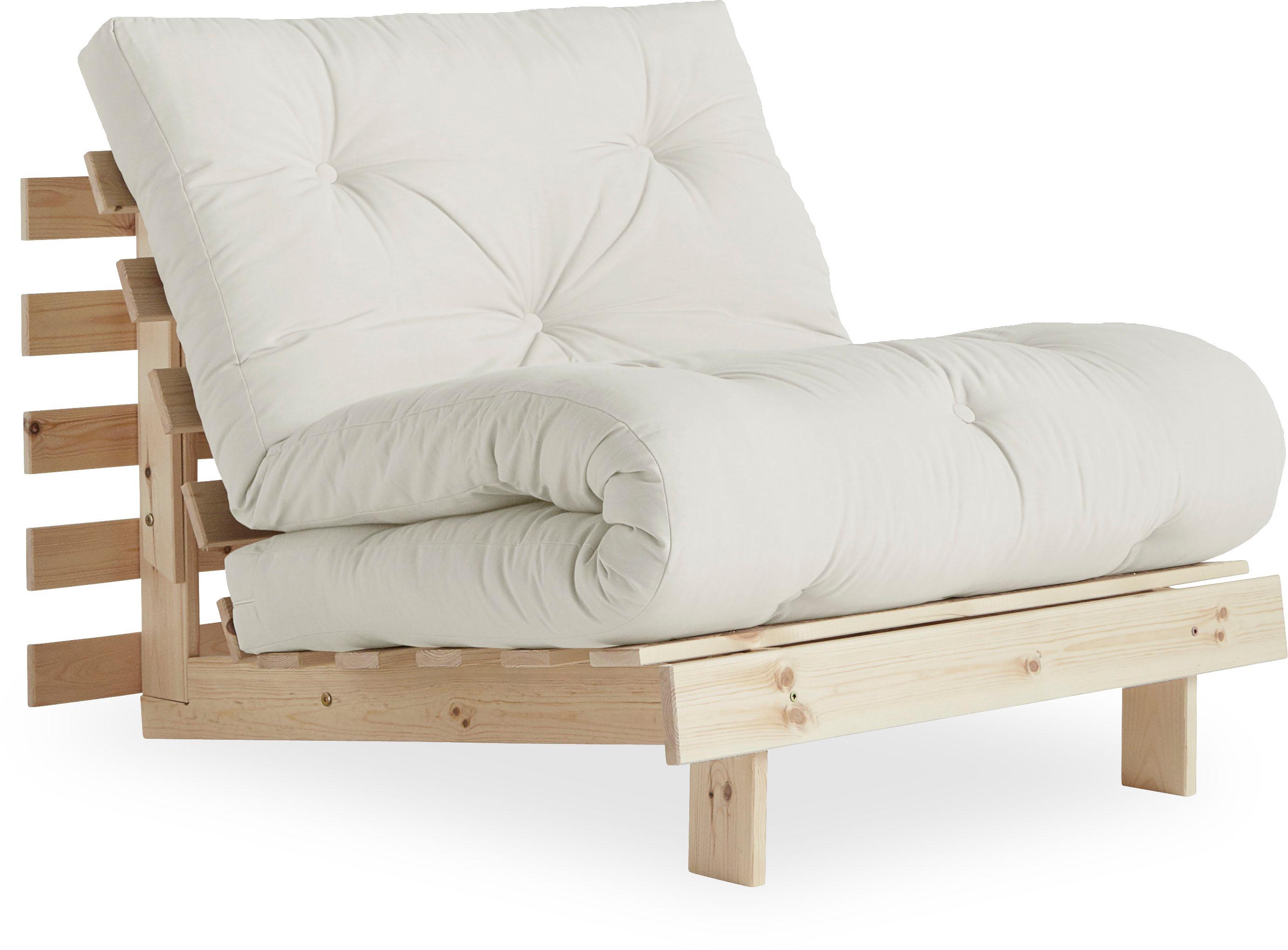 Karup Design Daybett "Roots Sofa Bed, Schlafsofa, Bettfunktion, FSC-Massivholz, B: 90 cm" Erhältlich in Breite 90 cm, 140 cm oder 160 cm, Inkl. Futonmatratze. Made in Europe, minimalistisches Design
