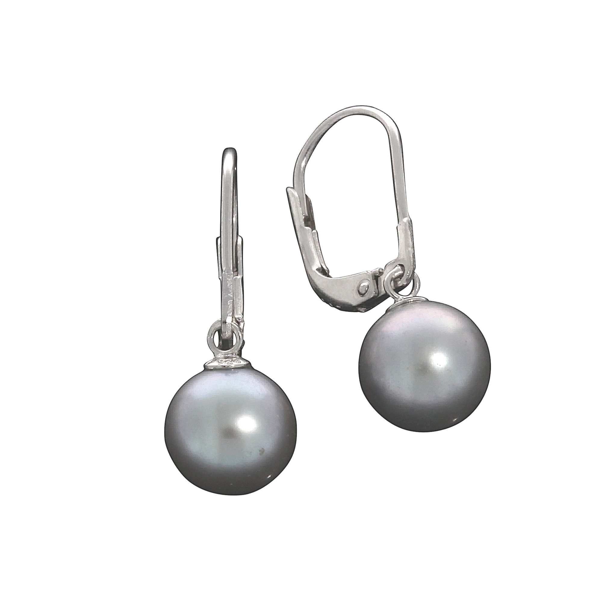 Paar Ohrhänger »925 Silber rhodiniert mit Süßwasserzuchtperlen in grau«
