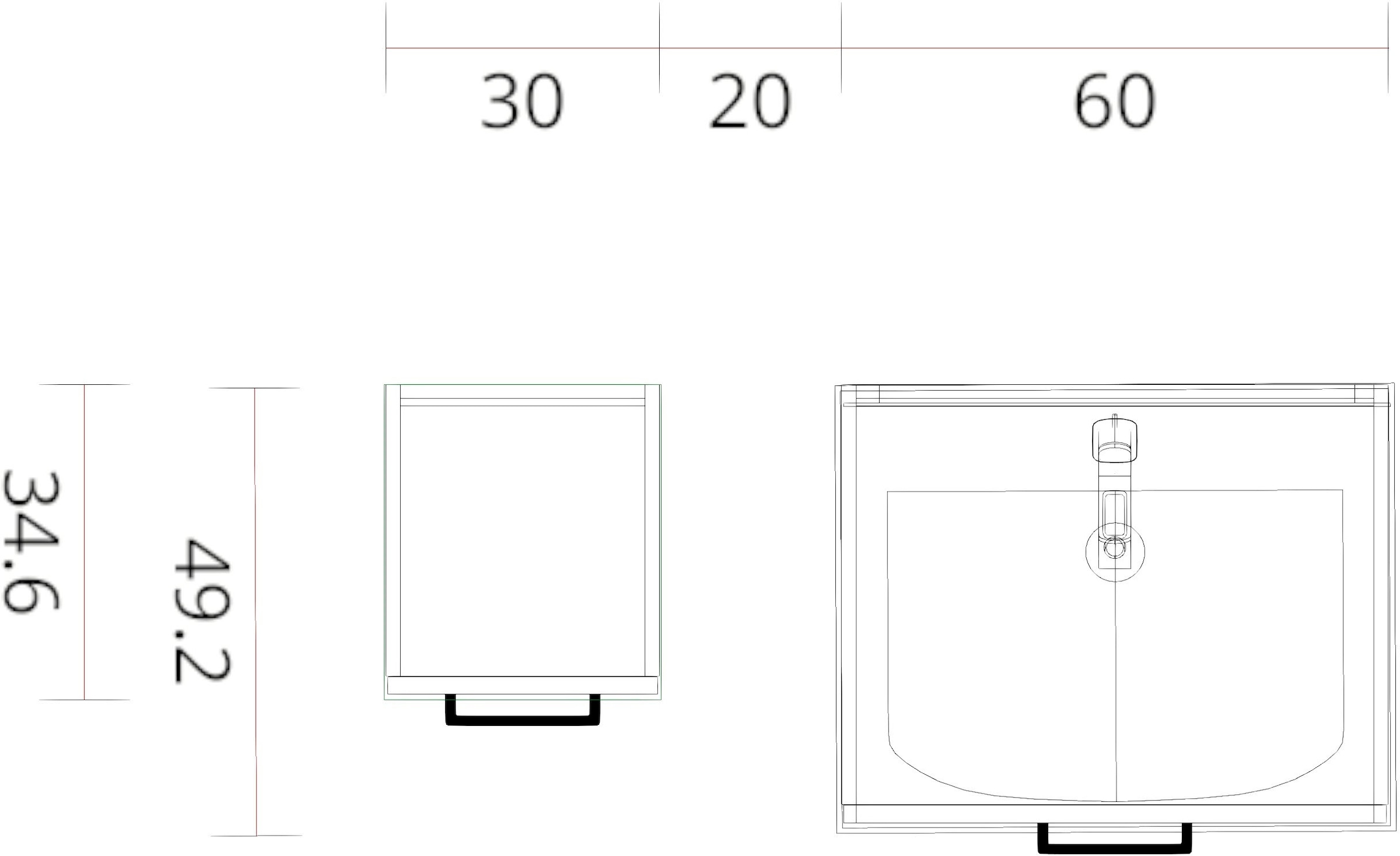 nobilia® elements Badmöbel-Set, (3 St.), Badblock mit Flächenspiegel und Beimöbel