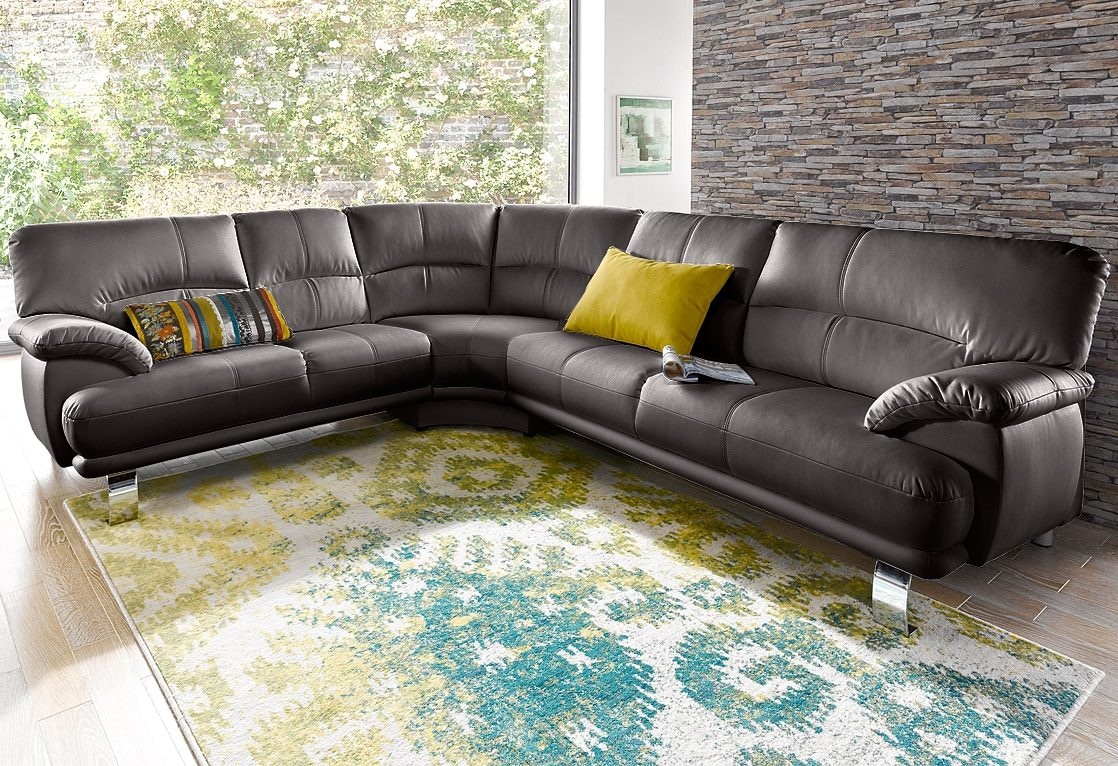 TRENDMANUFAKTUR Ecksofa »Cecilia in italienischem Design, modern und komfortabel, L-Form«, bequeme Armlehnen, mit langem Schenkel