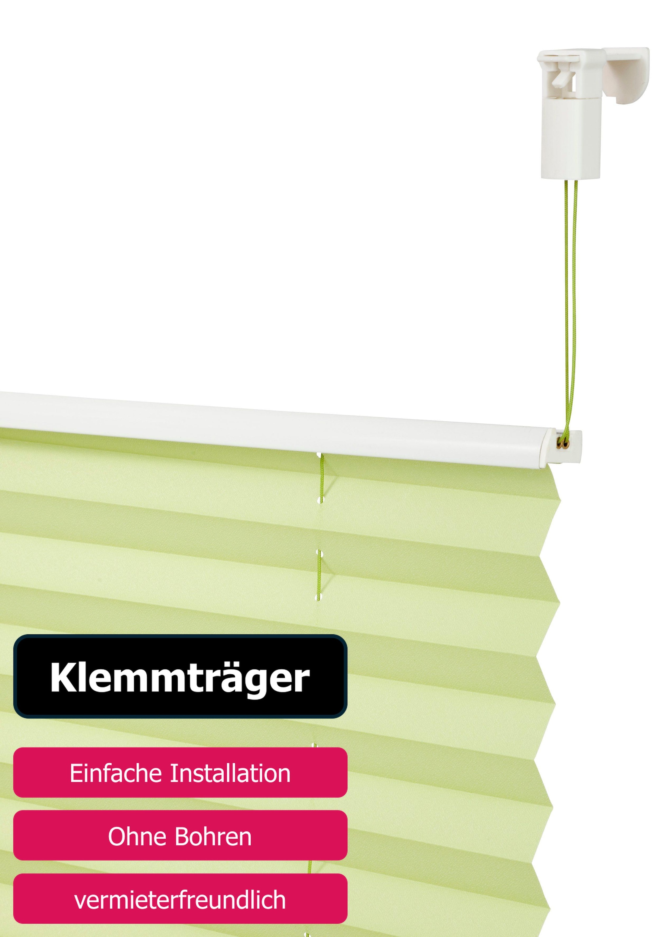 my home Plissee »LAHOLM«, Lichtschutz, ohne Bohren, verspannt, Fixmaß, Klemmträger