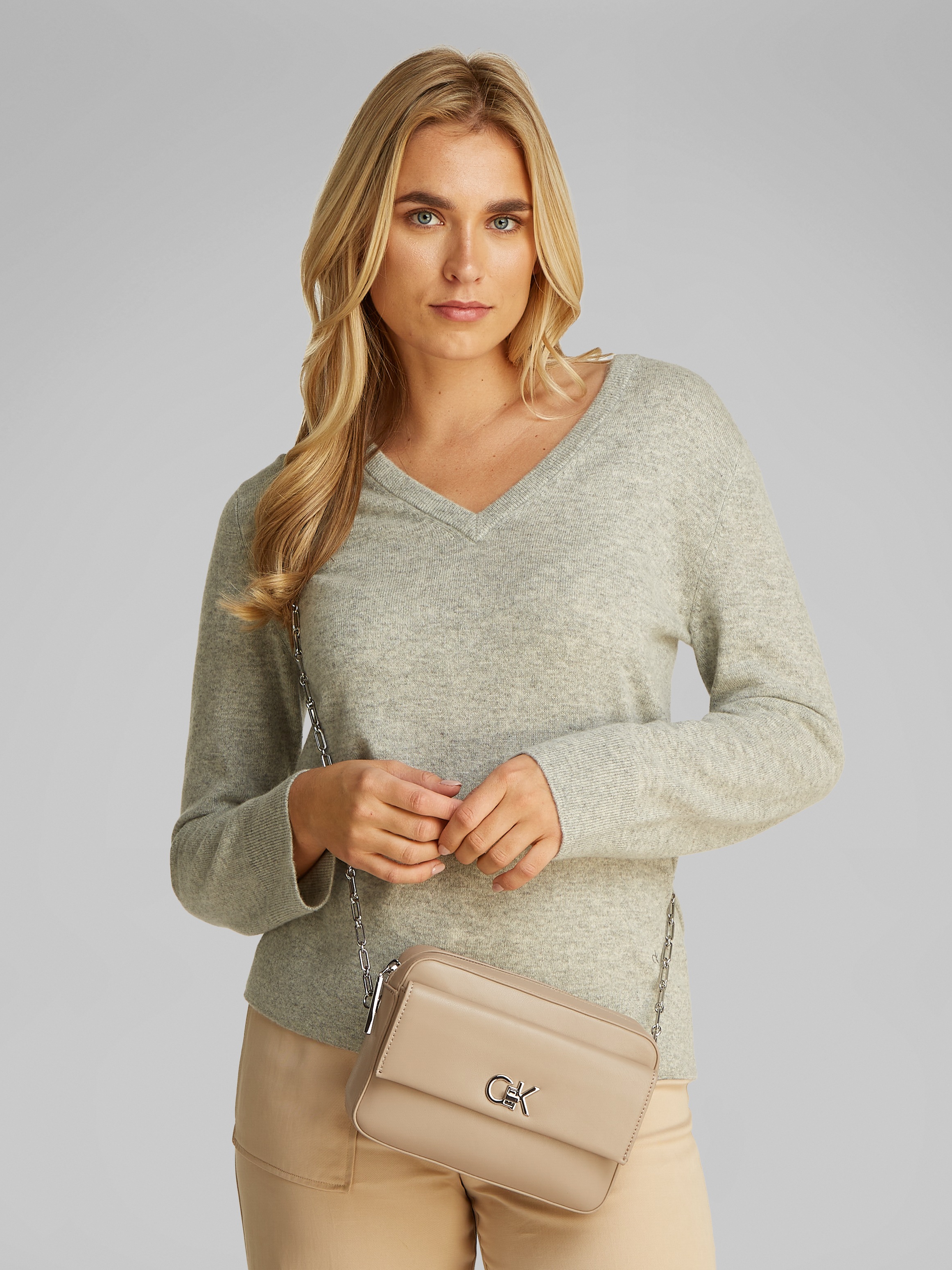 Calvin Klein Umhängetasche »CK CAMERA BAG W/POCKET«, Abendtasche, Schulterriemen Gliederkette, Schultertasche mit CK-Logo