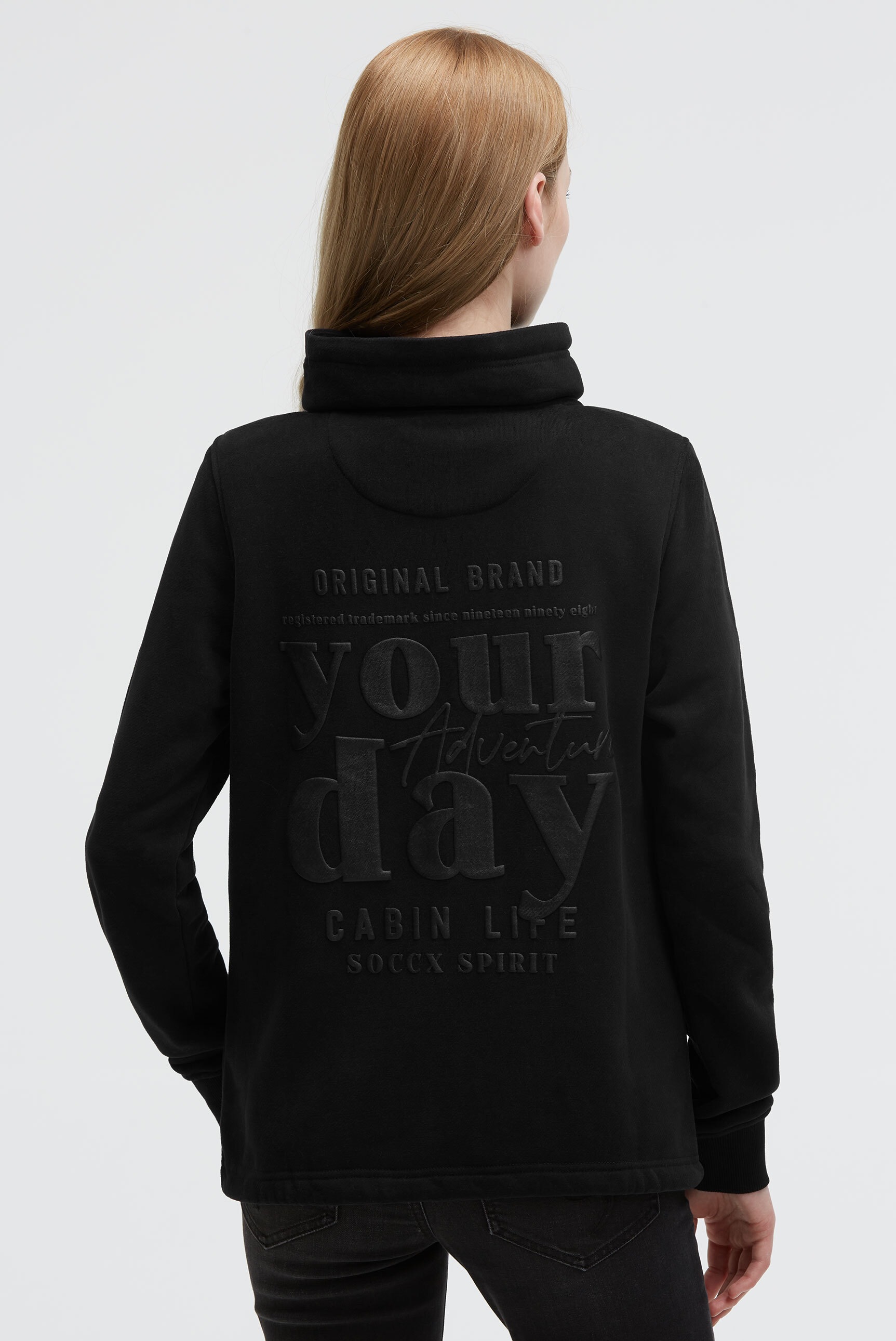 SOCCX Sweatjacke mit Bindeband am Saum günstig online kaufen