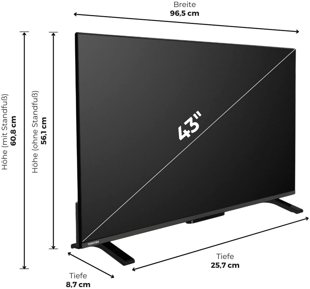 Toshiba DLED-Fernseher »43LV2F63DA« 108 cm/43 ″ Full HD Smart-TV