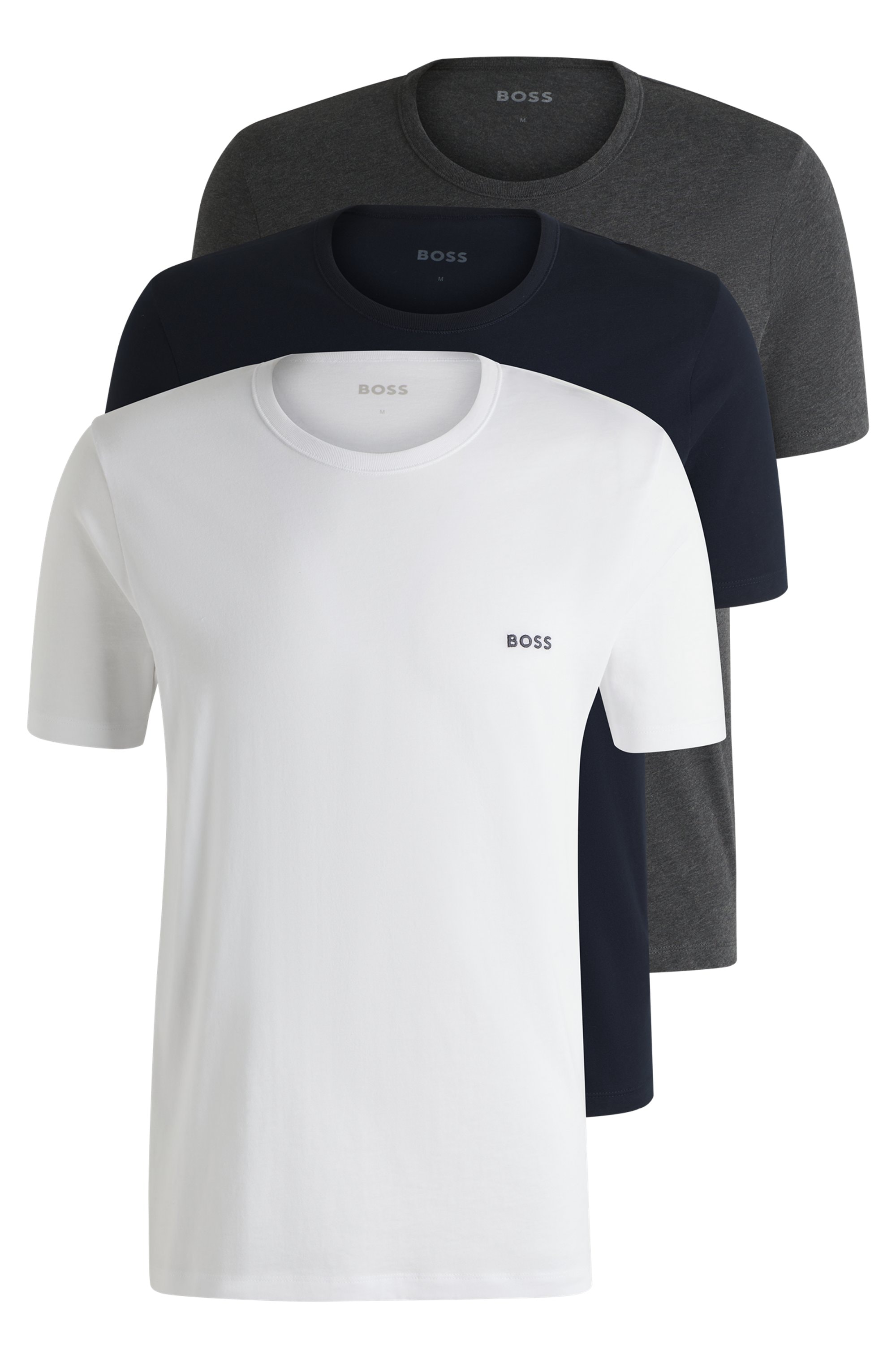 BOSS T-Shirt »Rundhals BOSS ONE x David Beckham«, (Packung, 3 tlg., 3er-Pack), mit dezentem BOSS Logo-Print