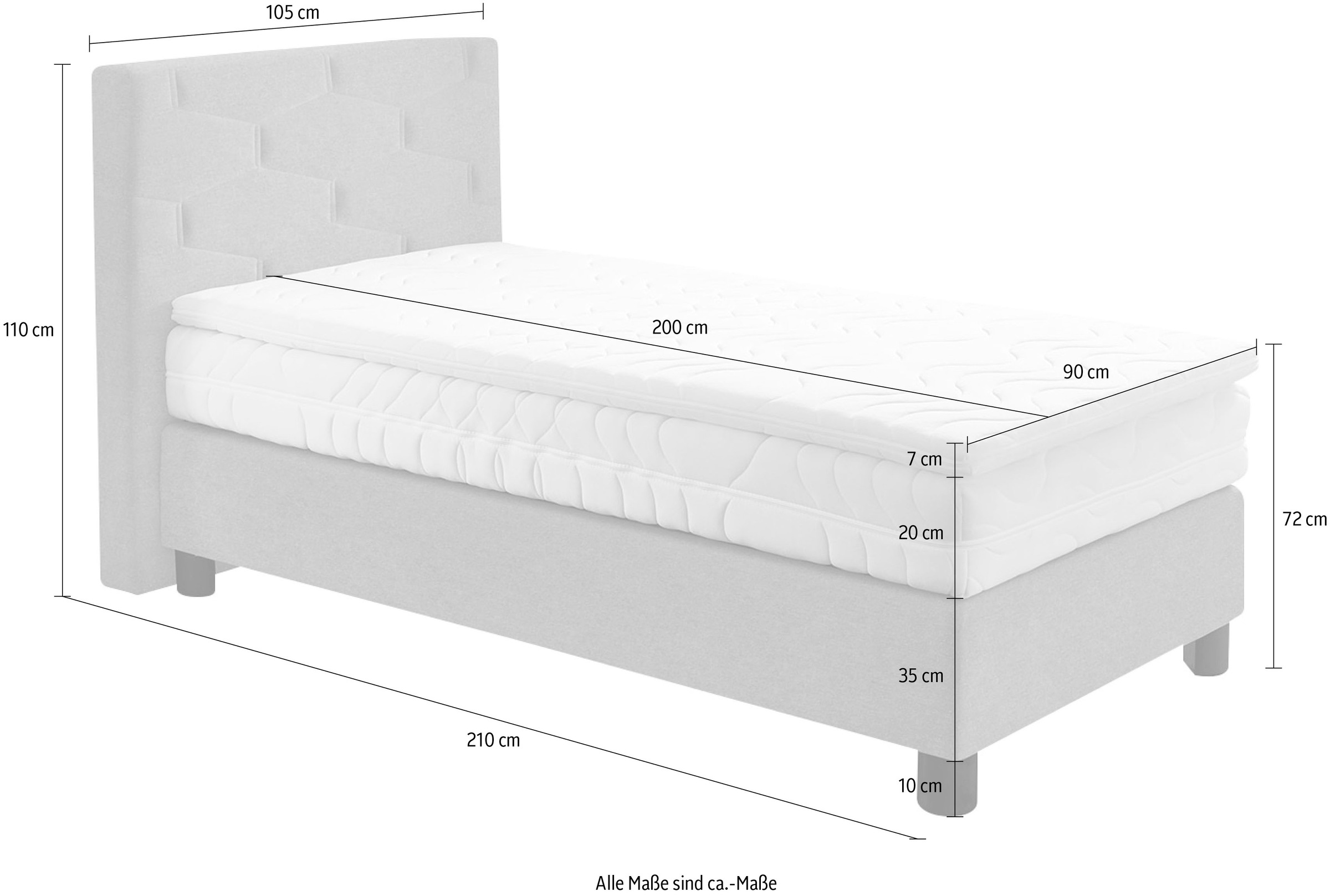 Westfalia Schlafkomfort Boxspringbett, wahlweise mit Topper