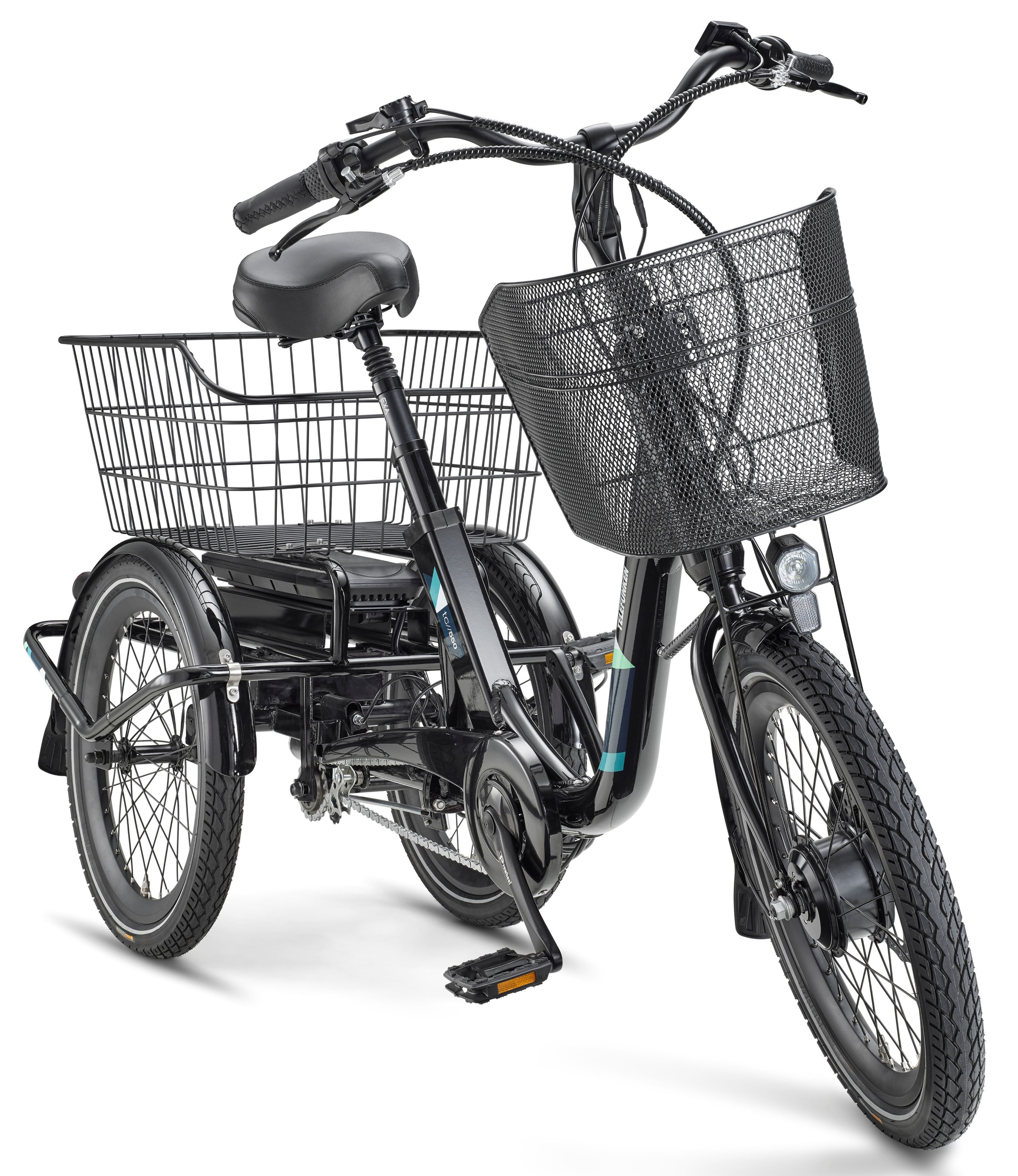 Telefunken TC550 E-Dreirad Elektrofahrrad, 3-Gang-Nabenschaltung, Fahrradkorb & Seitenschwung, 536,5Wh Akku, 20"