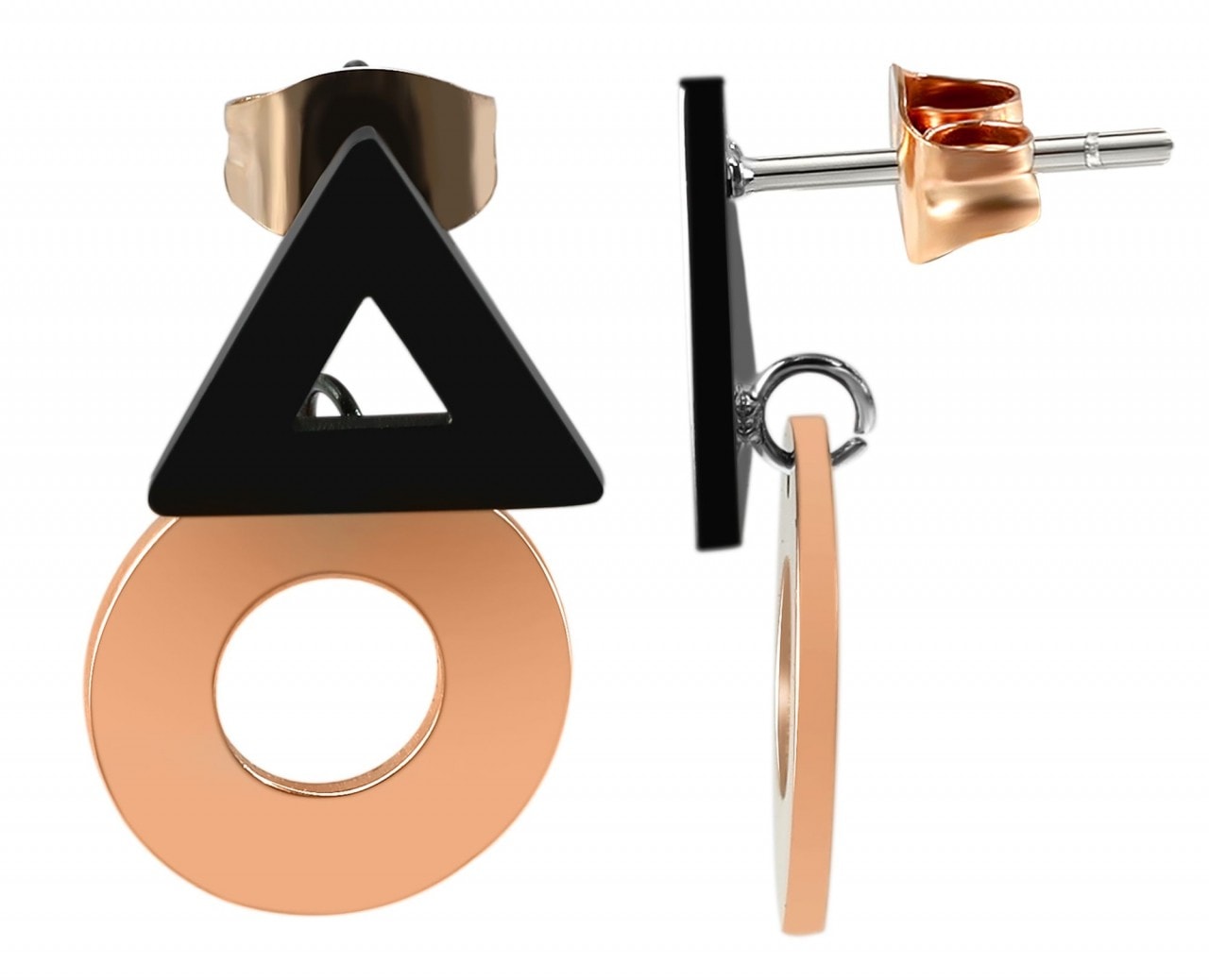 Paar Ohrhänger ADELIA´S "Damen Ohrstecker aus poliertem Edelstahl", silber, Ohrringe, Damen, Damen, Edelstahl