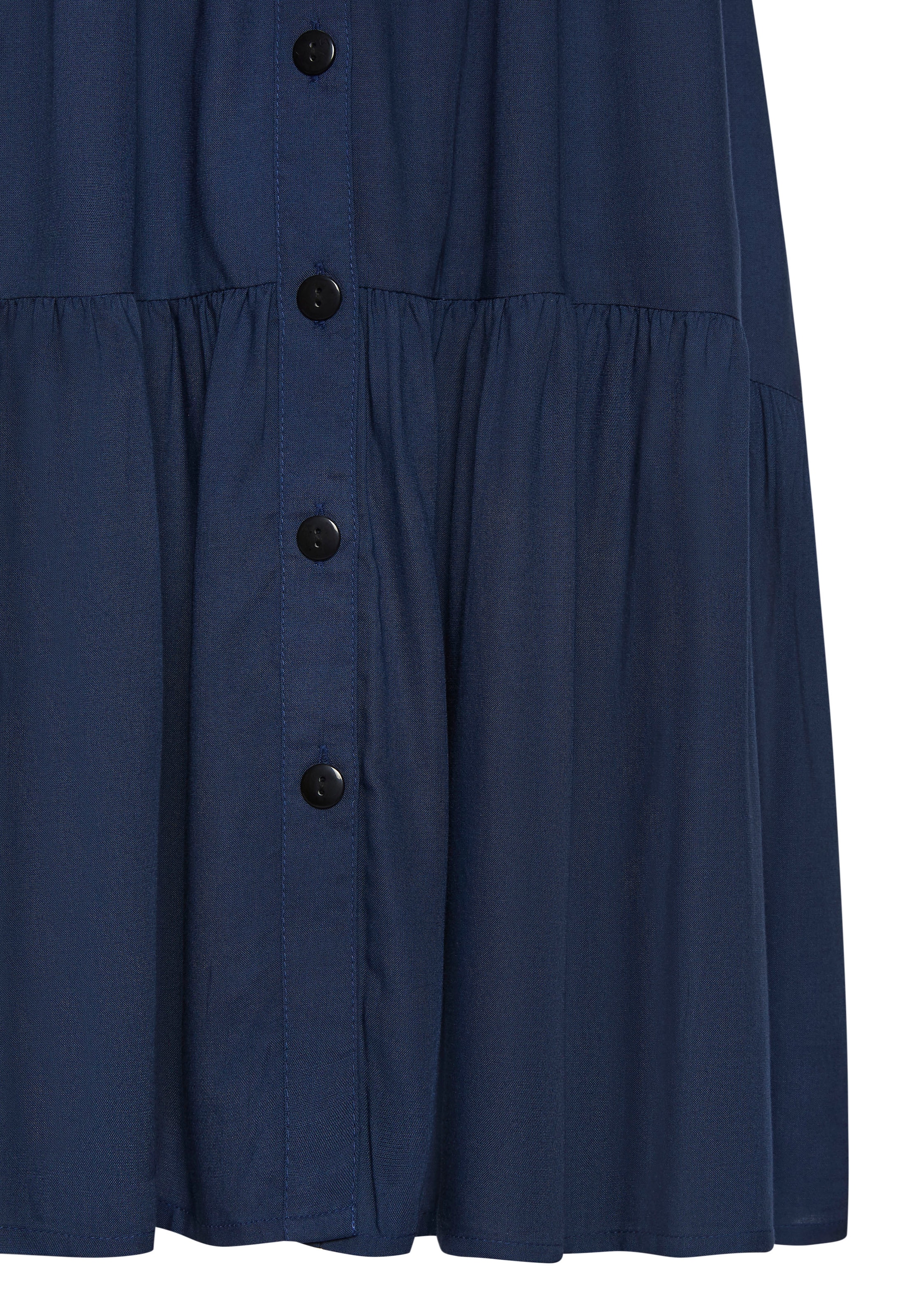 Vivance Sommerkleid, aus gewebter Viskose, Blusenkleid mit Knopfleiste und Hemdblusenkragen