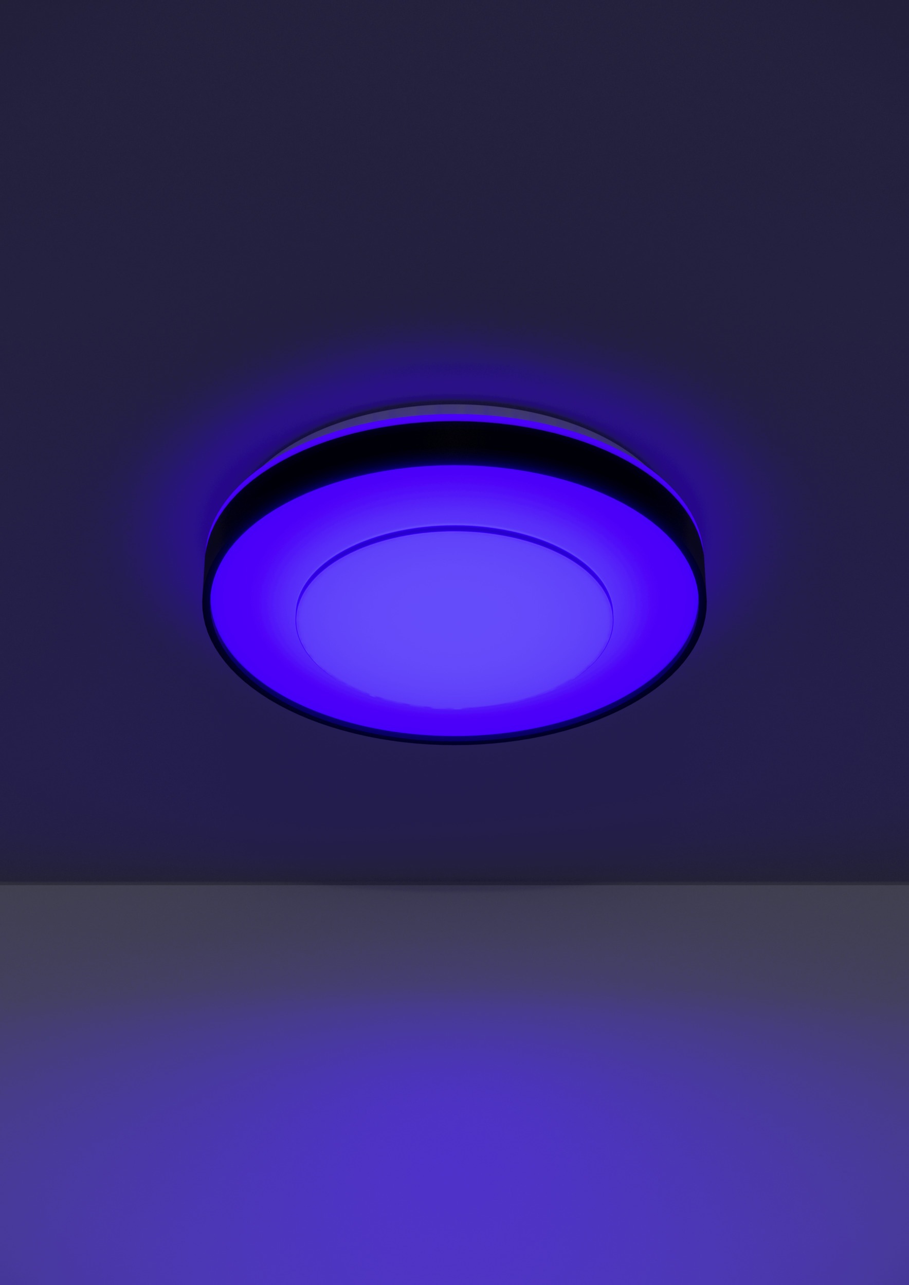 EGLO LED Deckenleuchte »MONTERIGGIONI-Z Deckenlampe, Disco-Modus, ZigBee 3.0, Wohnzimmerlampe« LED-Modul 1 Stk. RGB | warmweiß - kaltweiß Fernbedienung inkl., App / Sprachsteuerung Alexa, H:8,5cm x D:38,4 cm