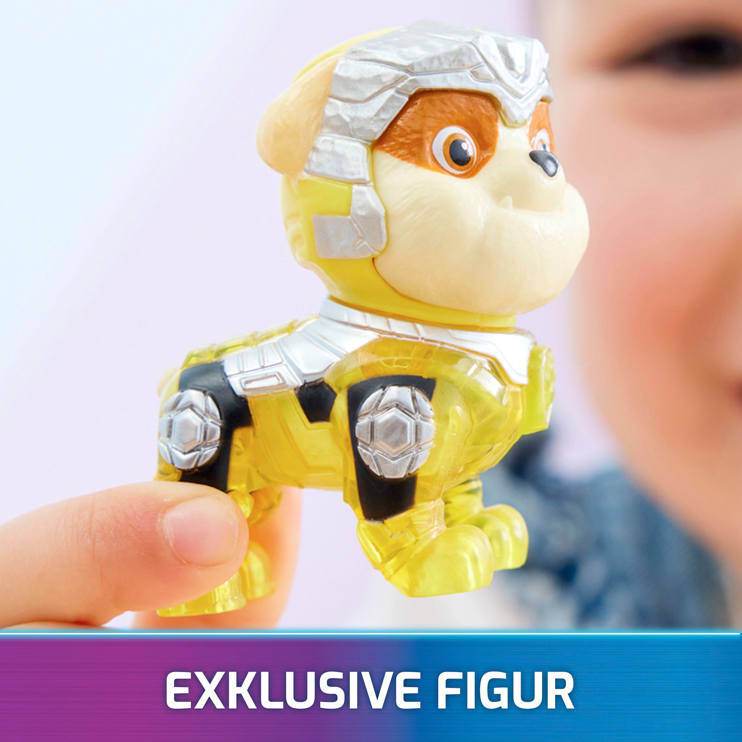 Spin Master Spielzeug-Auto »Paw Patrol - Movie II - Basic Themed Vehicles Rubble«, Baustellenfahrzeug mit Welpenfigur, Licht- und Soundeffekt