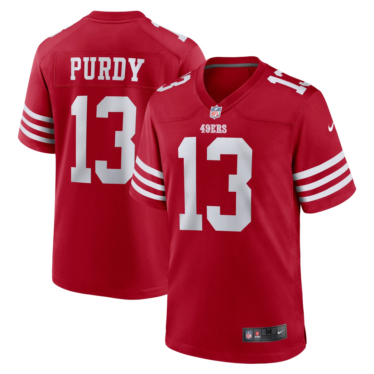 Footballtrikot NIKE "Nike Trikot San Francisco 49ers NFL Home Game Jersey Purdy 13", Herren, Gr. M, rot (mehrfarbig), 100% Polyester, Trikots