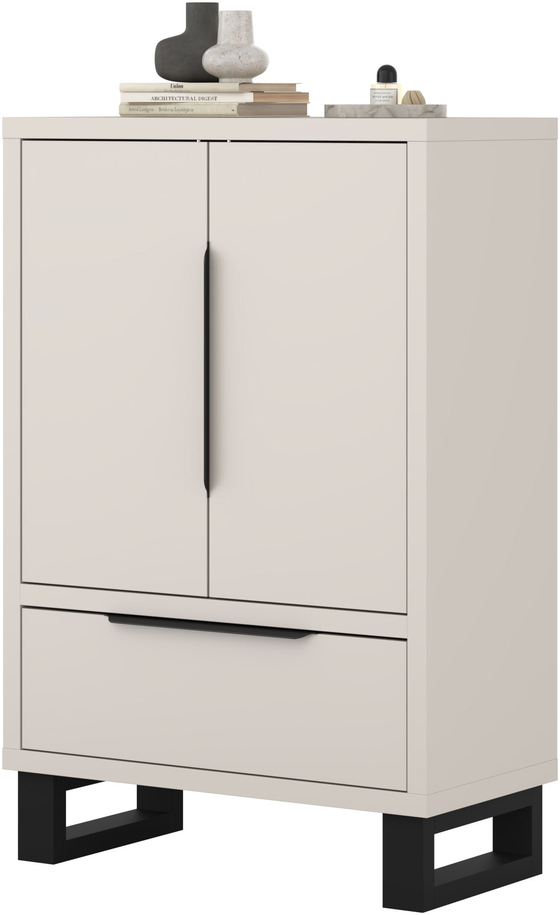 Home affaire Drehtürenschrank "Bronne,Breite 89,5 cm, Mehrzweckschrank, Universalschrank, Garderobe" Kleiderschrank, 1 Schublade, Metallgriffe, Garderobe