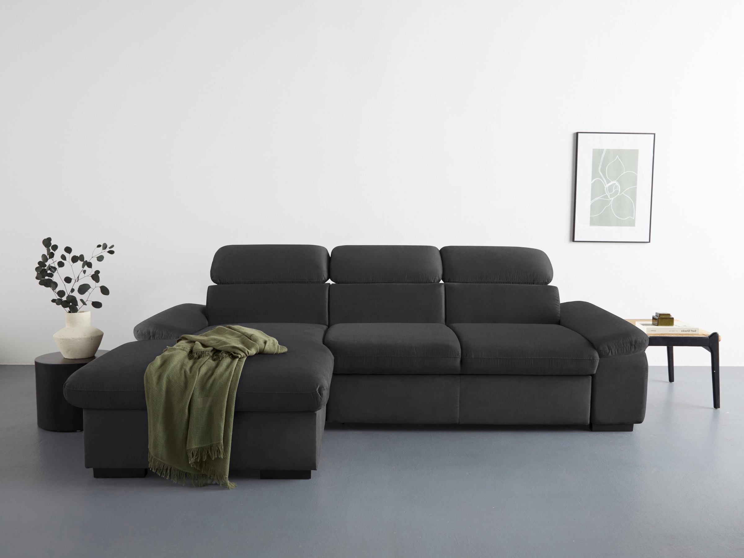 COTTA Ecksofa "Lola L-Form mit Kopfteilfunktion & Hocker", (Set, mit Hocker günstig online kaufen