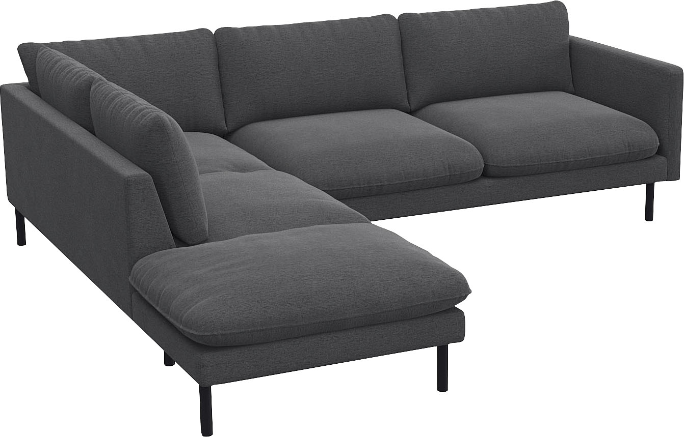Thumbnail - FLEXLUX Ecksofa "Bolzano Designsofa, bequem durch Kaltschaum im Sitz, L-Form", lose Sitz -& Rückenkissen, hohe Füße