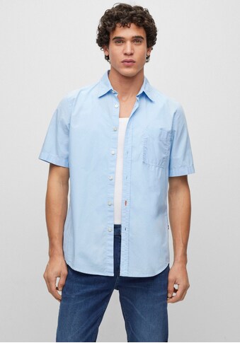 BOSS ORANGE Kurzarmhemd, mit kontrastfarbener Knopflocheinfassung kaufen