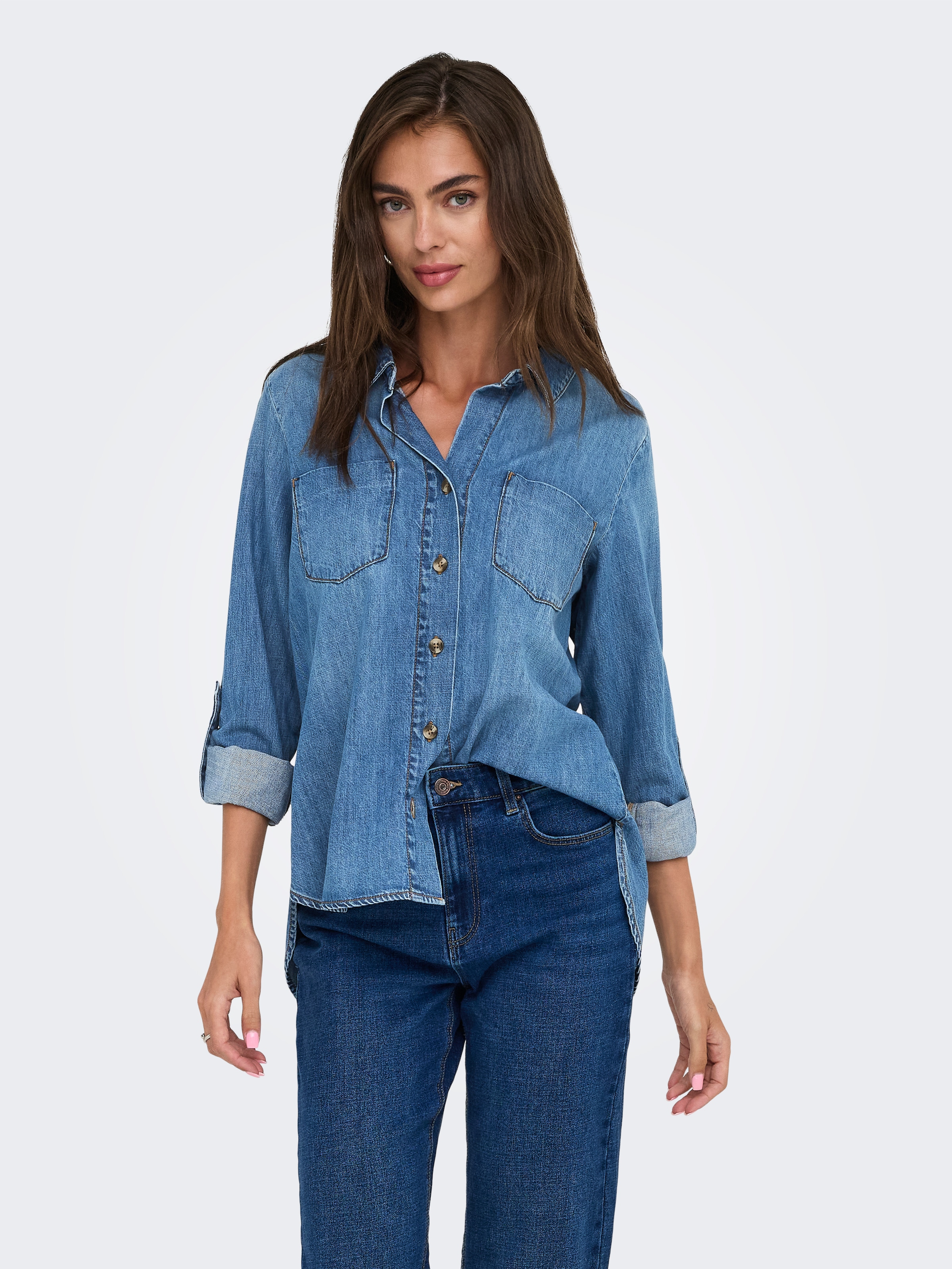 ONLY Jeansbluse "ONLYASMIN SHIRT L/S DNM AKM NOOS" günstig online kaufen
