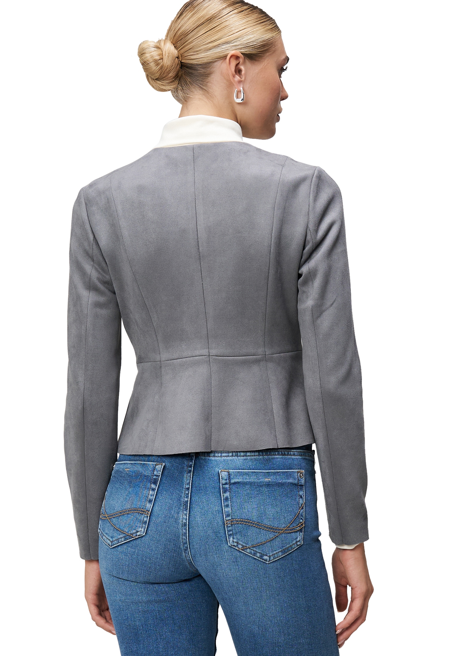 Zero Jackenblazer »zero Damen Blazer Wildlederoptik«, Plain/ohne Details
