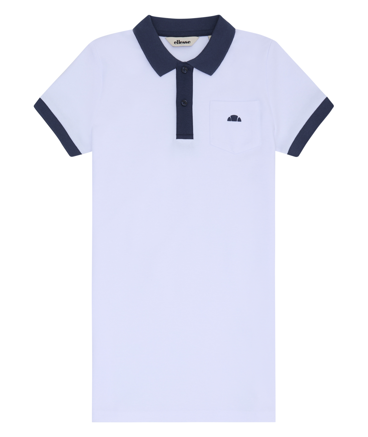Polokleid ELLESSE "RIBES POLO DRESS", Mädchen, Gr. 128/134 (8/9), N-Gr, weiß, Obermaterial: 52% Baumwolle, 44% Polyester, 4% Elasthan, Kleider, für Kinder, für Sportmode, bequemer Tragekomfort