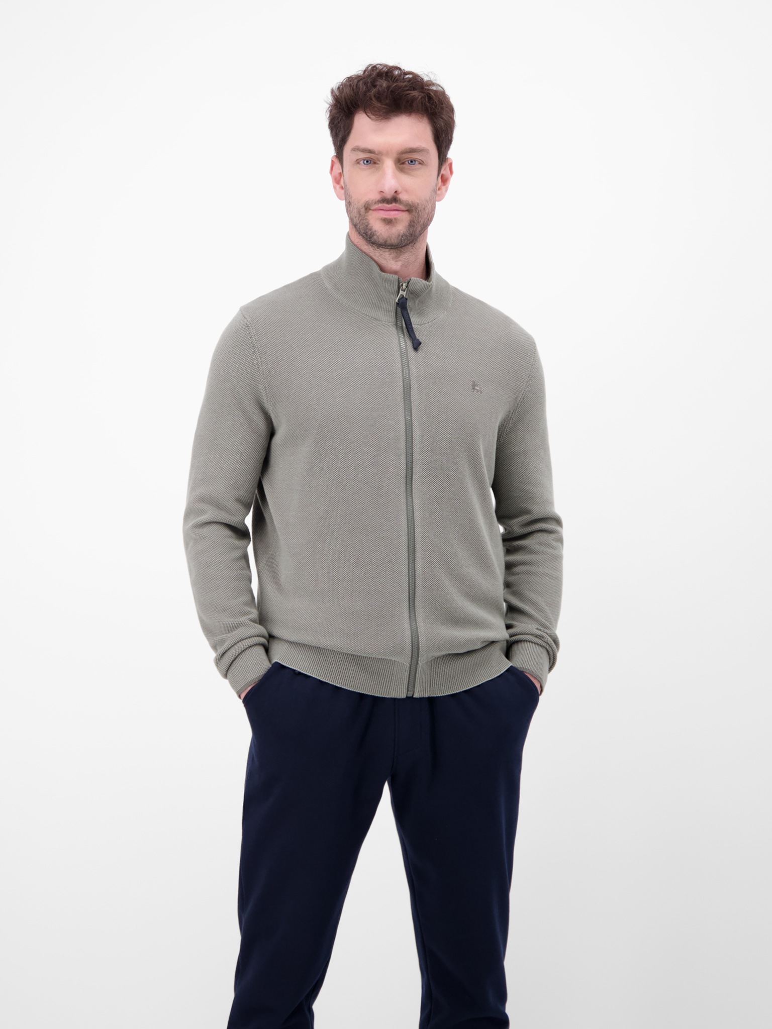 LERROS Strickjacke mit Reißverschluss und Stehkragen günstig online kaufen